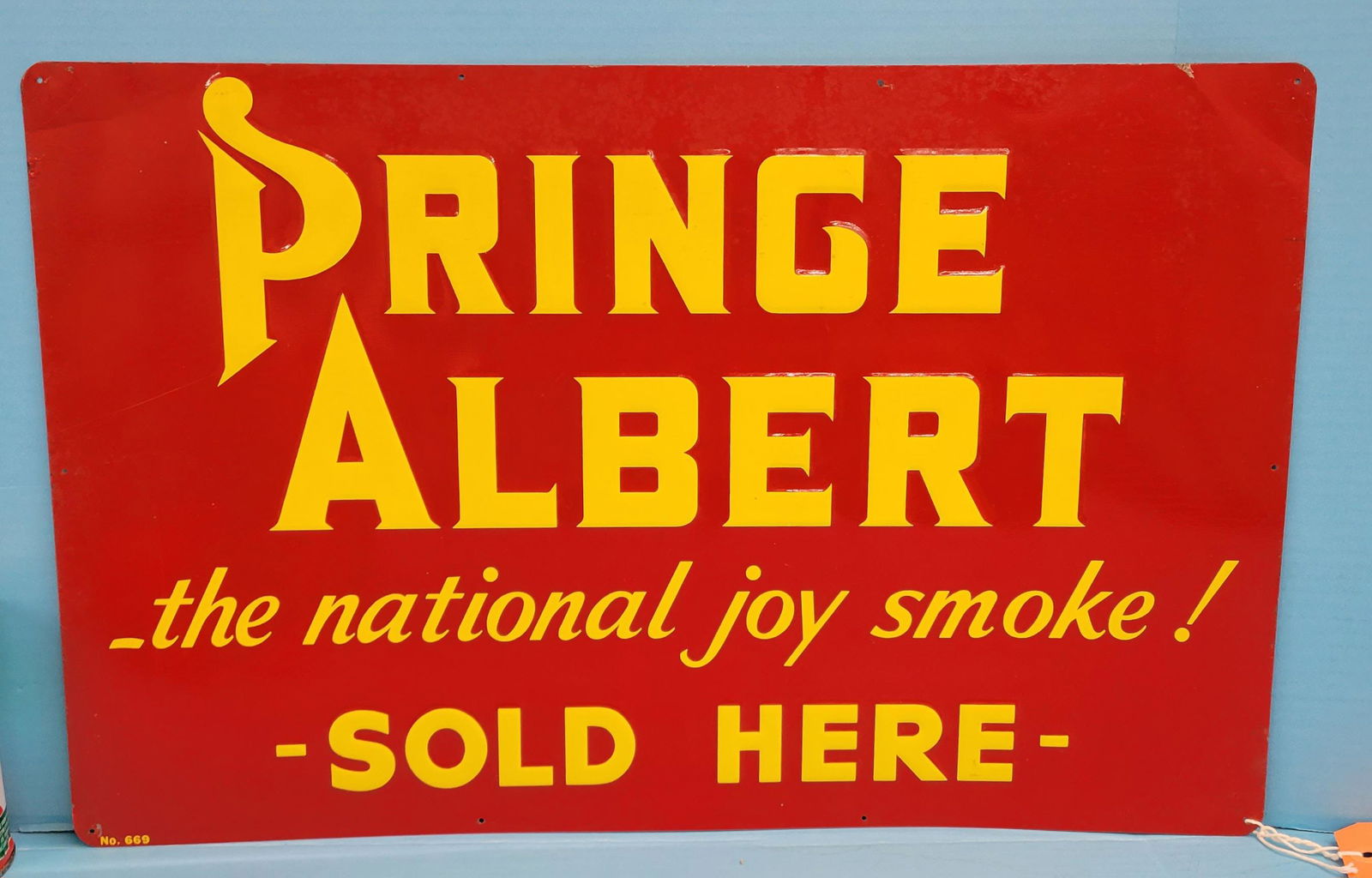 Prince Albert Sold Here Single Sided Embossed Tin Sign (1 of 2)