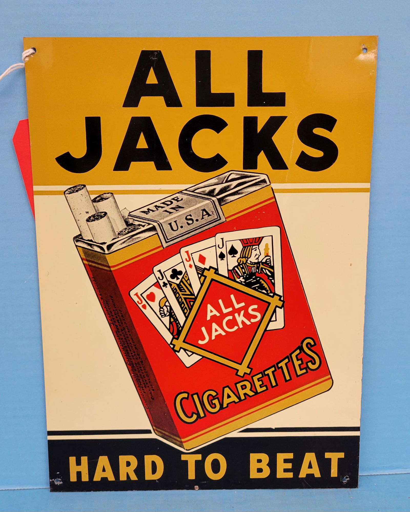 All Jacks Cigarettes Hard To Beat Single Sided Tin Sign (1 of 3)