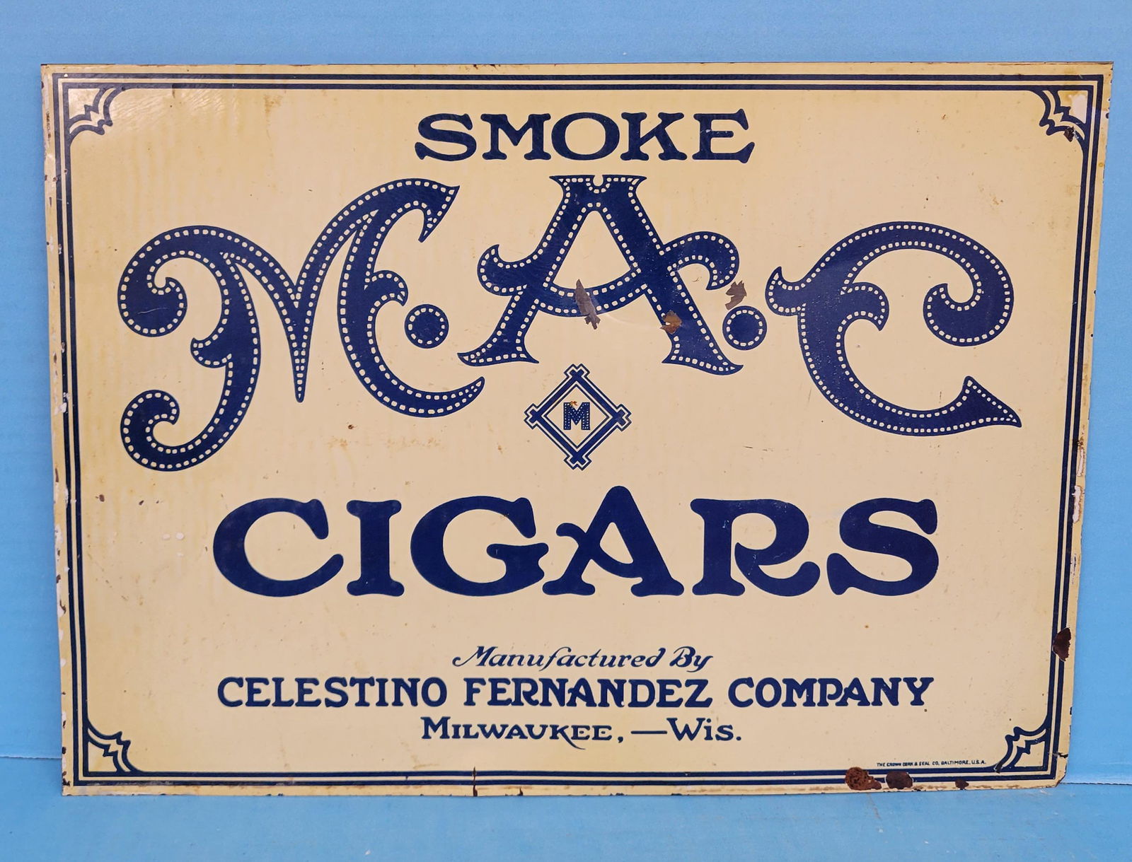Smoke M.A.C. Cigars Single Sided Tin Sign (1 of 5)