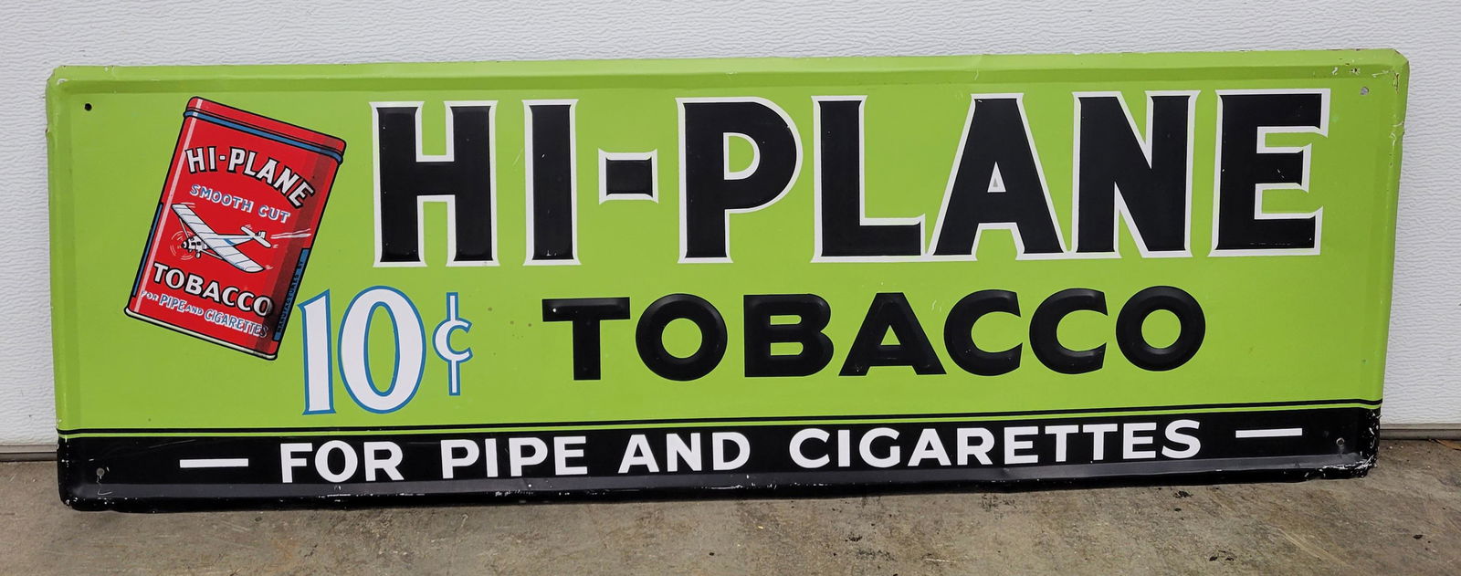 Hi Plane Tobacco Embossed Single Sided Self Framed Tin Sign (1 of 2)