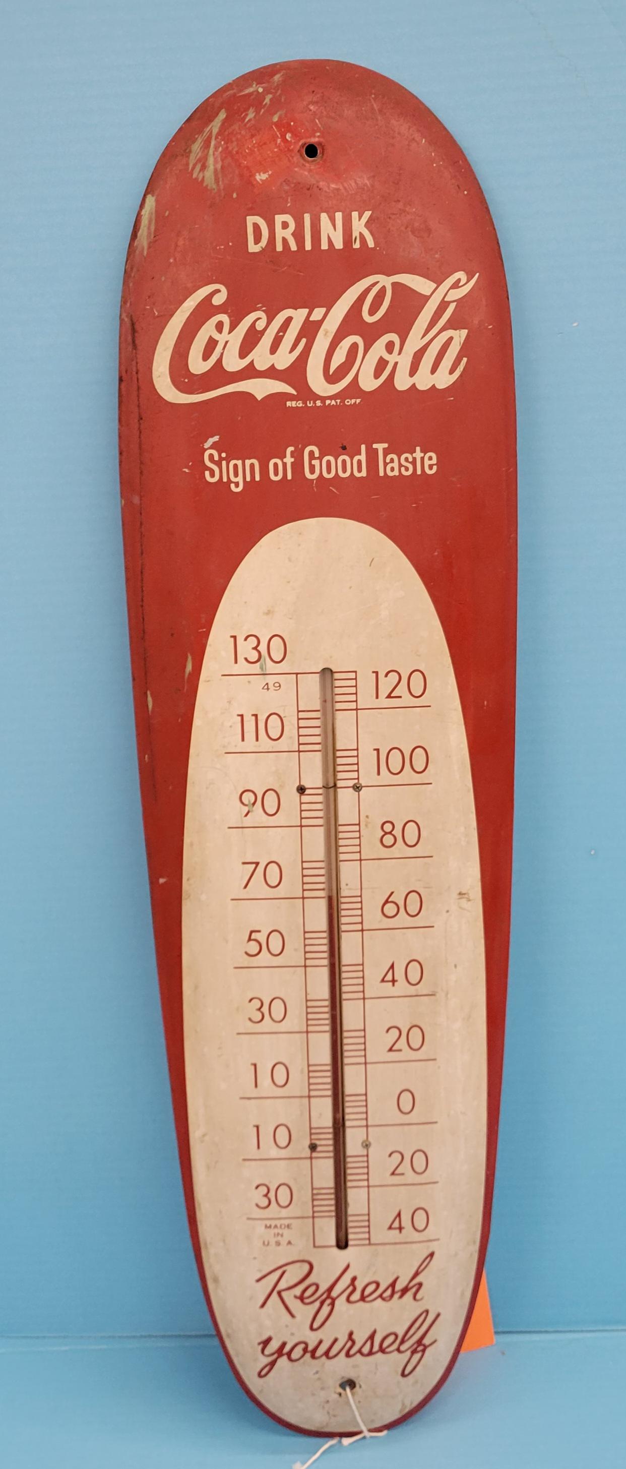 Drink Coca Cola Sign Of Good Taste Cigar Thermometer (1 of 2)
