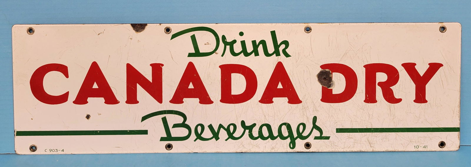 Drink Canada Dry Beverages Single Sided Porcelain Sign (1 of 3)
