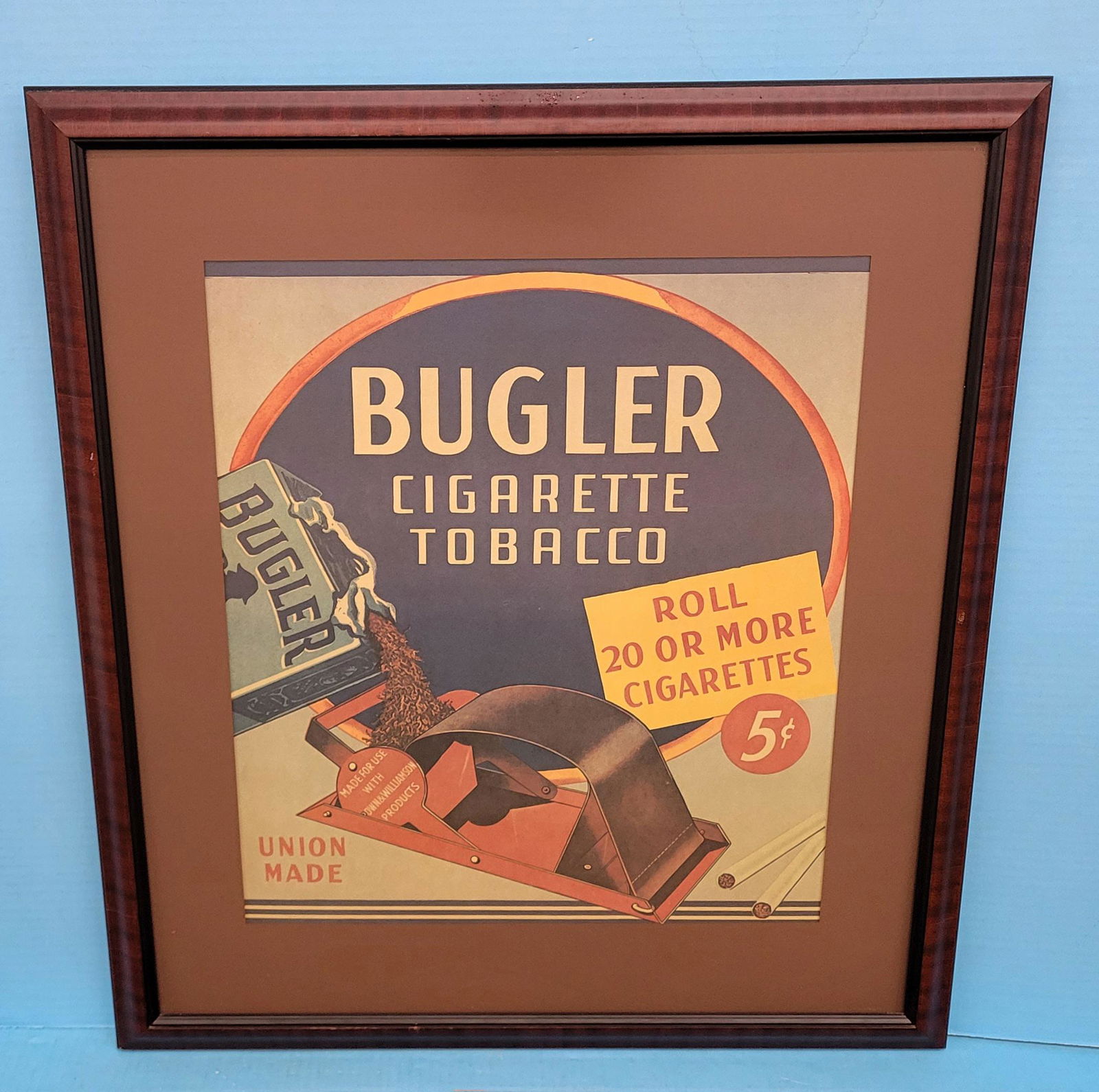 Bugler Cigarette Tobacco Framed Cardboard Poster Advertising (1 of 2)
