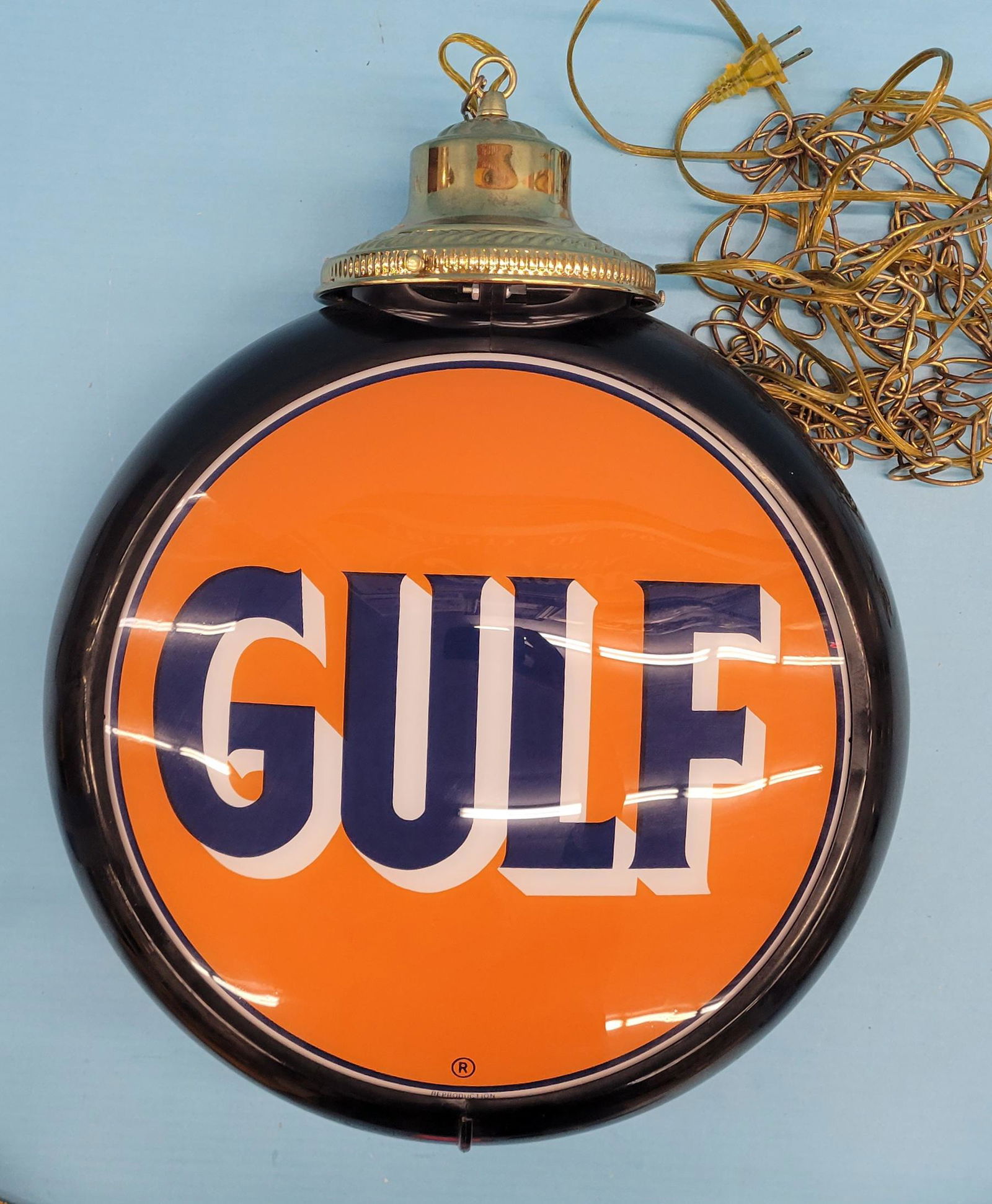 Gulf Gas Pump Globe Hanging Light (Reproduction Globe) (1 of 2)