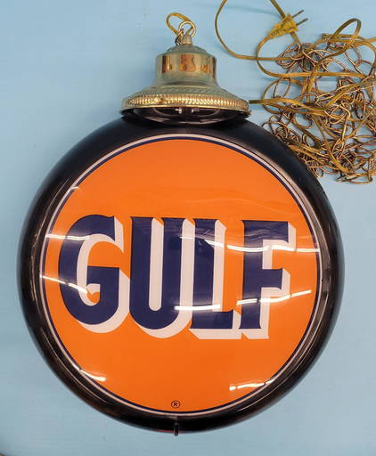 Gulf Gas Pump Globe Hanging Light (reproduction Globe)
