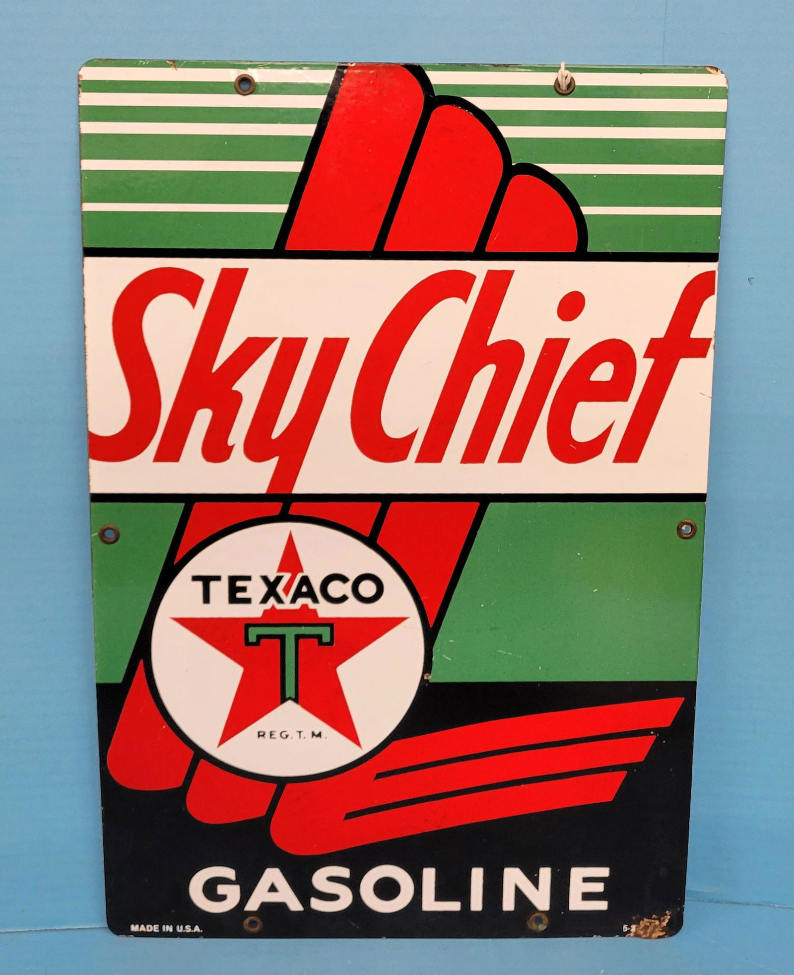 Texaco Sky Chief Gasoline Porcelain Pump Plate (1 of 3)