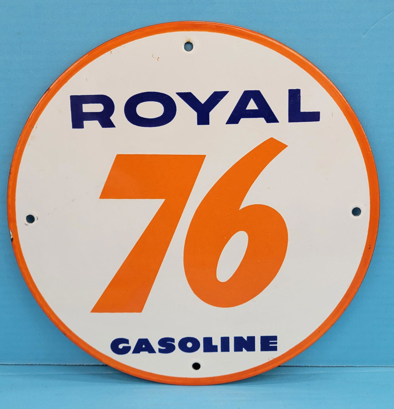 Royal 76 Gasoline Porcelain Pump Plate (1 of 2)
