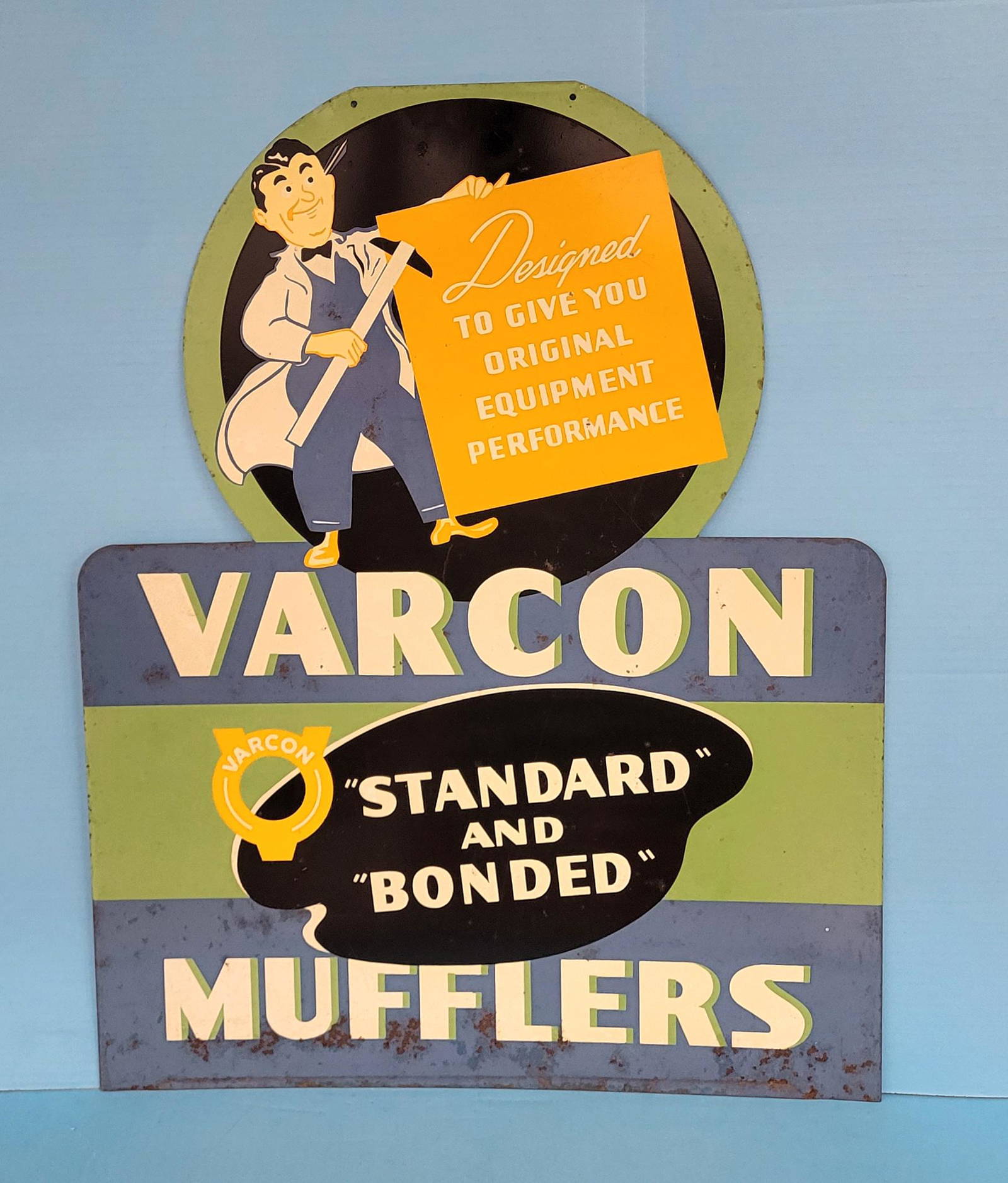 Varcon Mufflers Standard And Bonded Die Cut Sign Auction