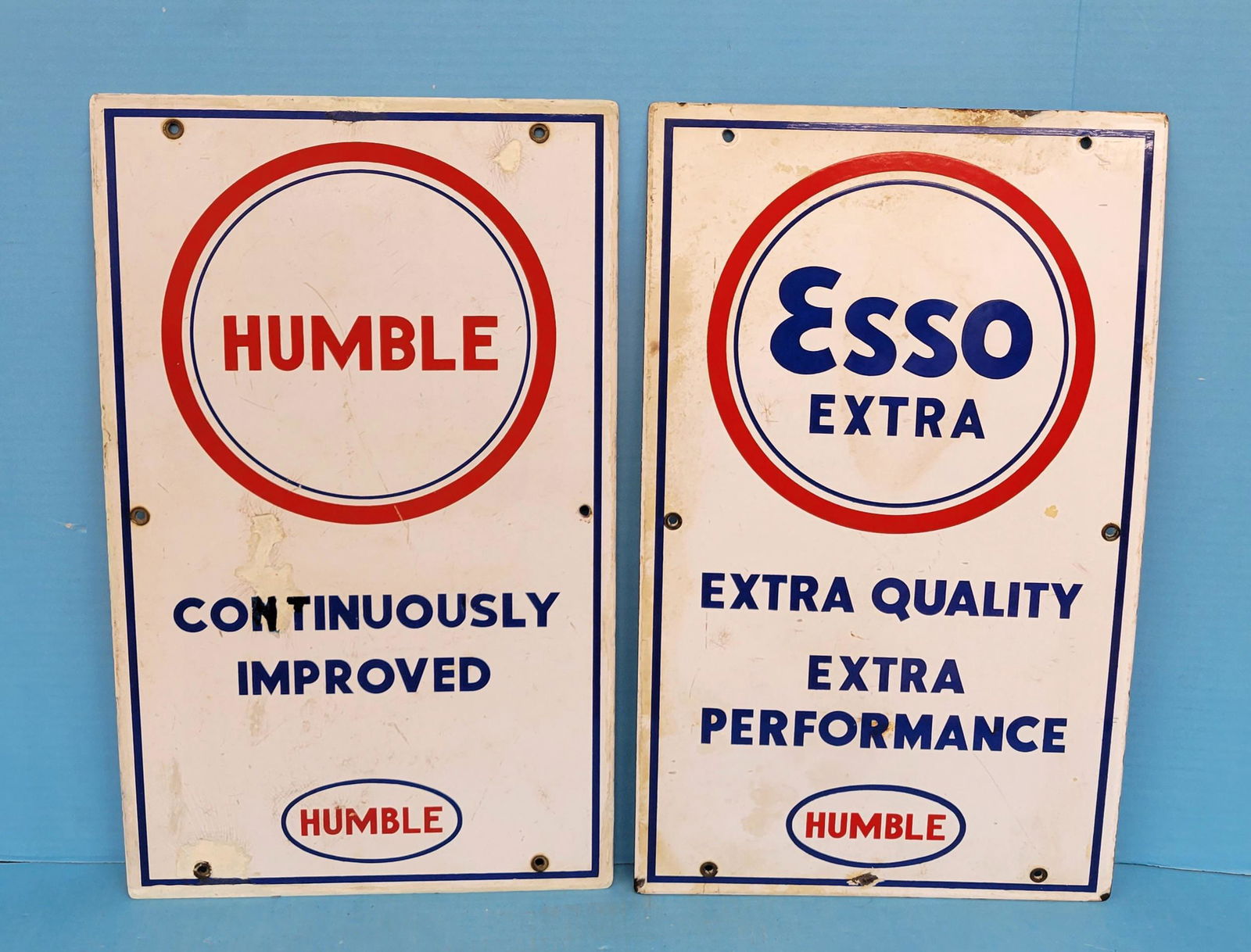 Humble Esso Extra & Humble Porcelain Pump Plates (1 of 4)