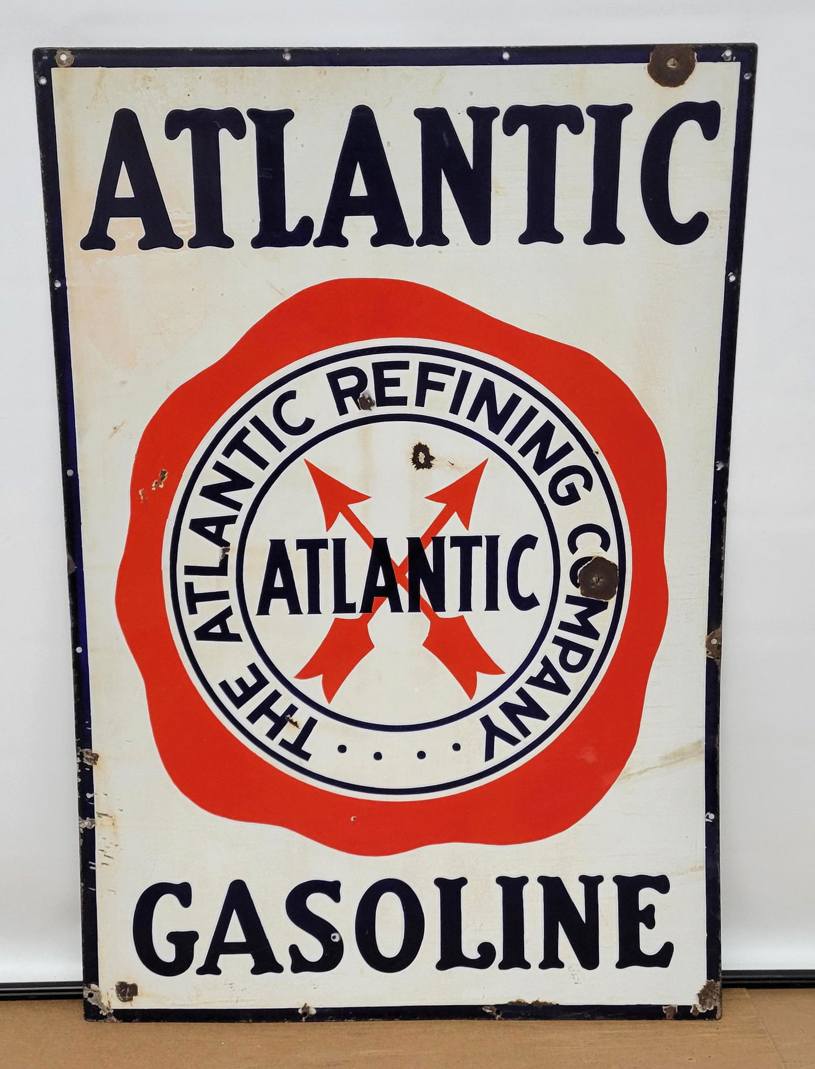 Atlantic Gasoline w/ Fried Egg Logo SSP Sign (1 of 4)
