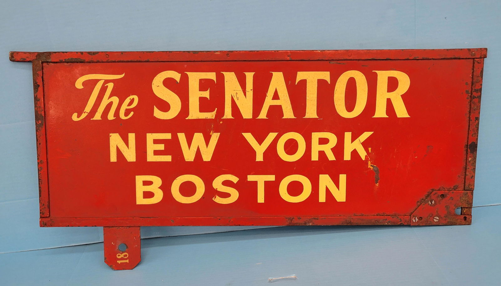 The Senator New York Boston Double Sided Railroad Sign (1 of 2)