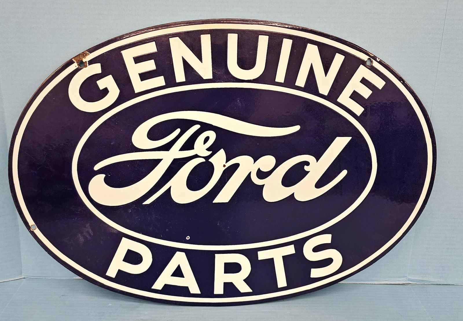 Genuine Ford Parts Oval Double Sided Porcelain Sign (1 of 4)