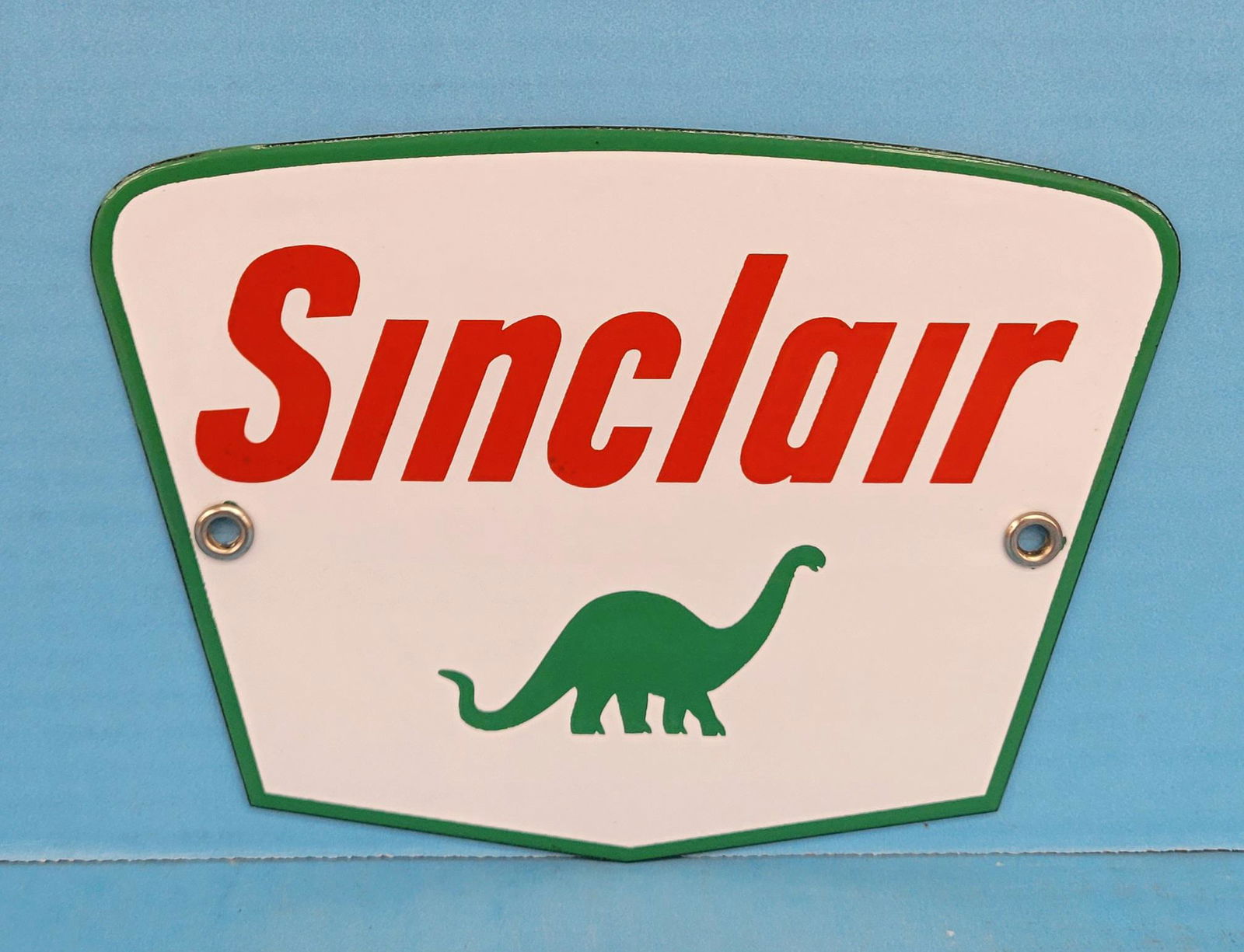 Sinclair Porcelain Truck Door Sign w/ Dino  (Small Version) (1 of 3)