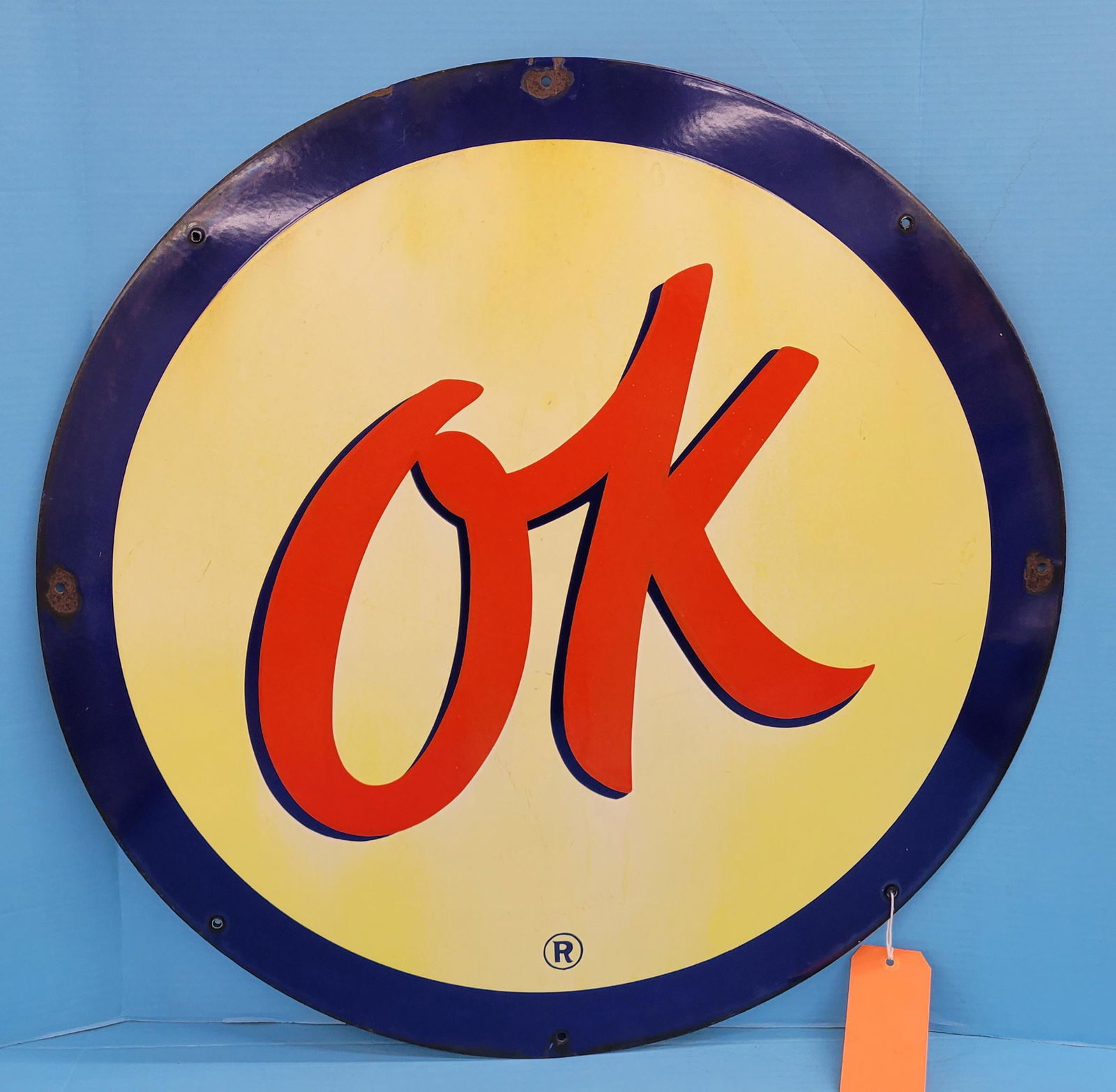 30" Ok Chevrolet Single Sided Porcelain Sign (1 of 2)