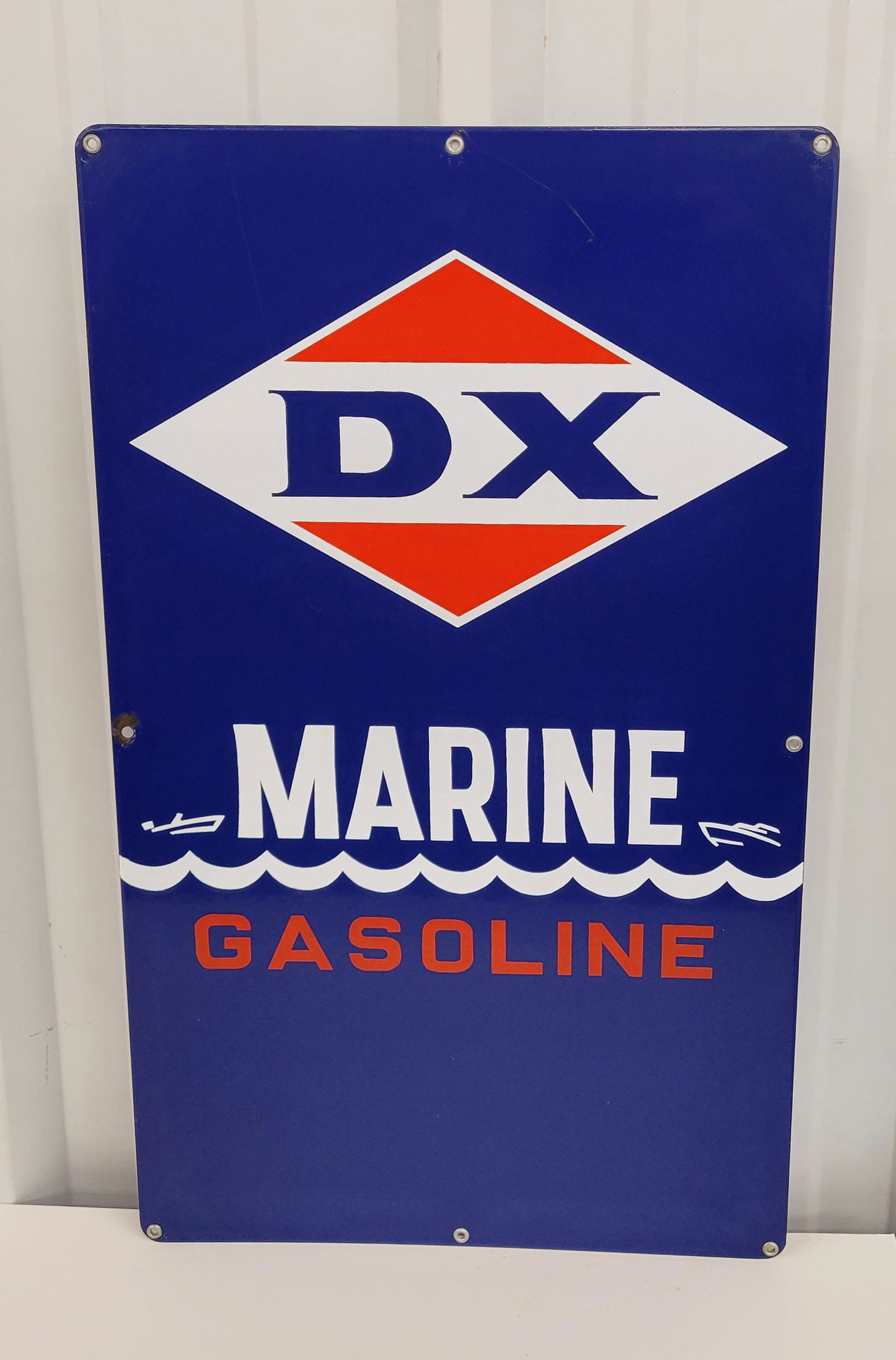 DX Marine Gasoline Single Sided Porcelain Sign (1 of 3)