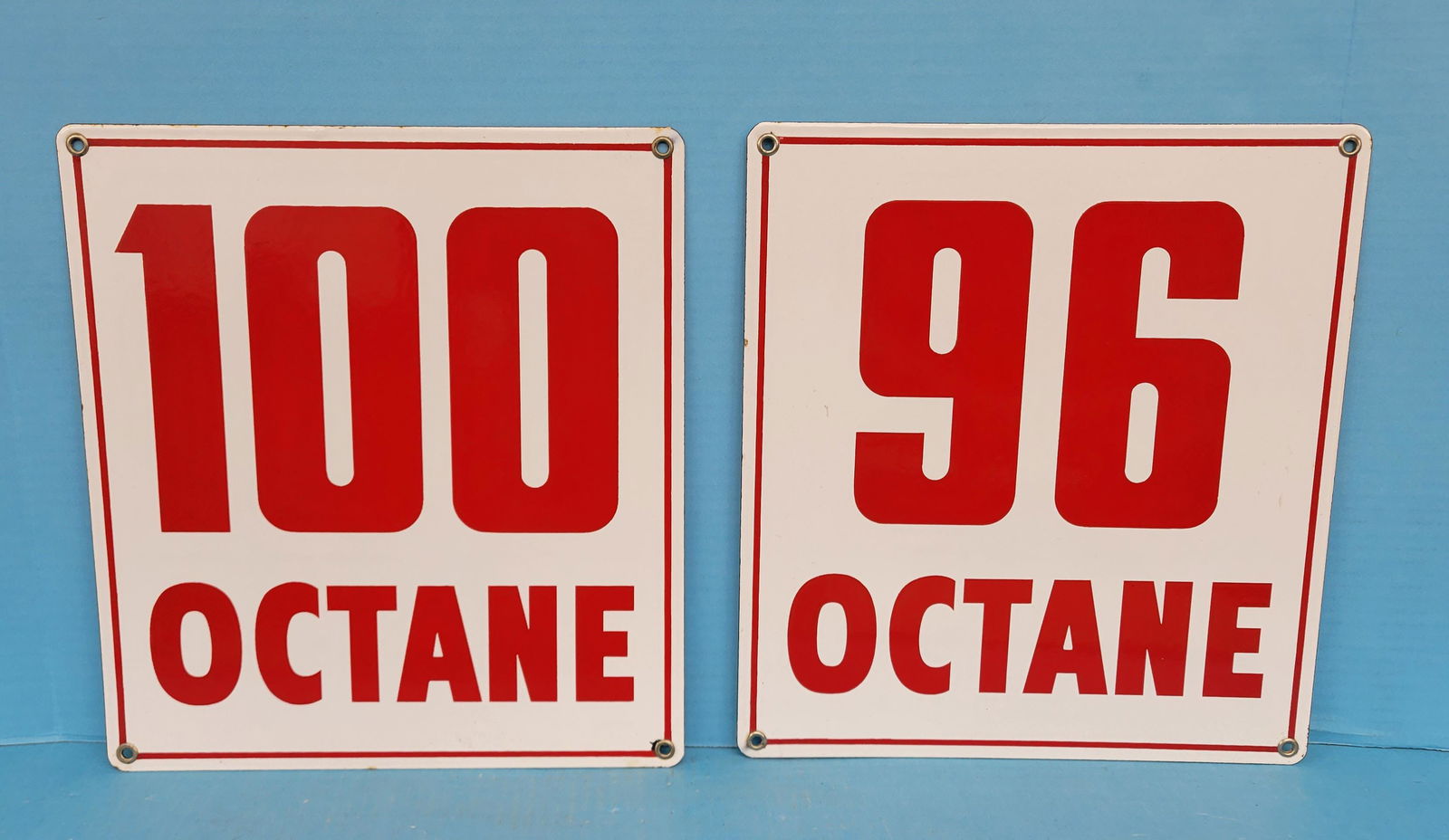 96 Octane & 100 Octane Porcelain Pump Plates (1 of 2)
