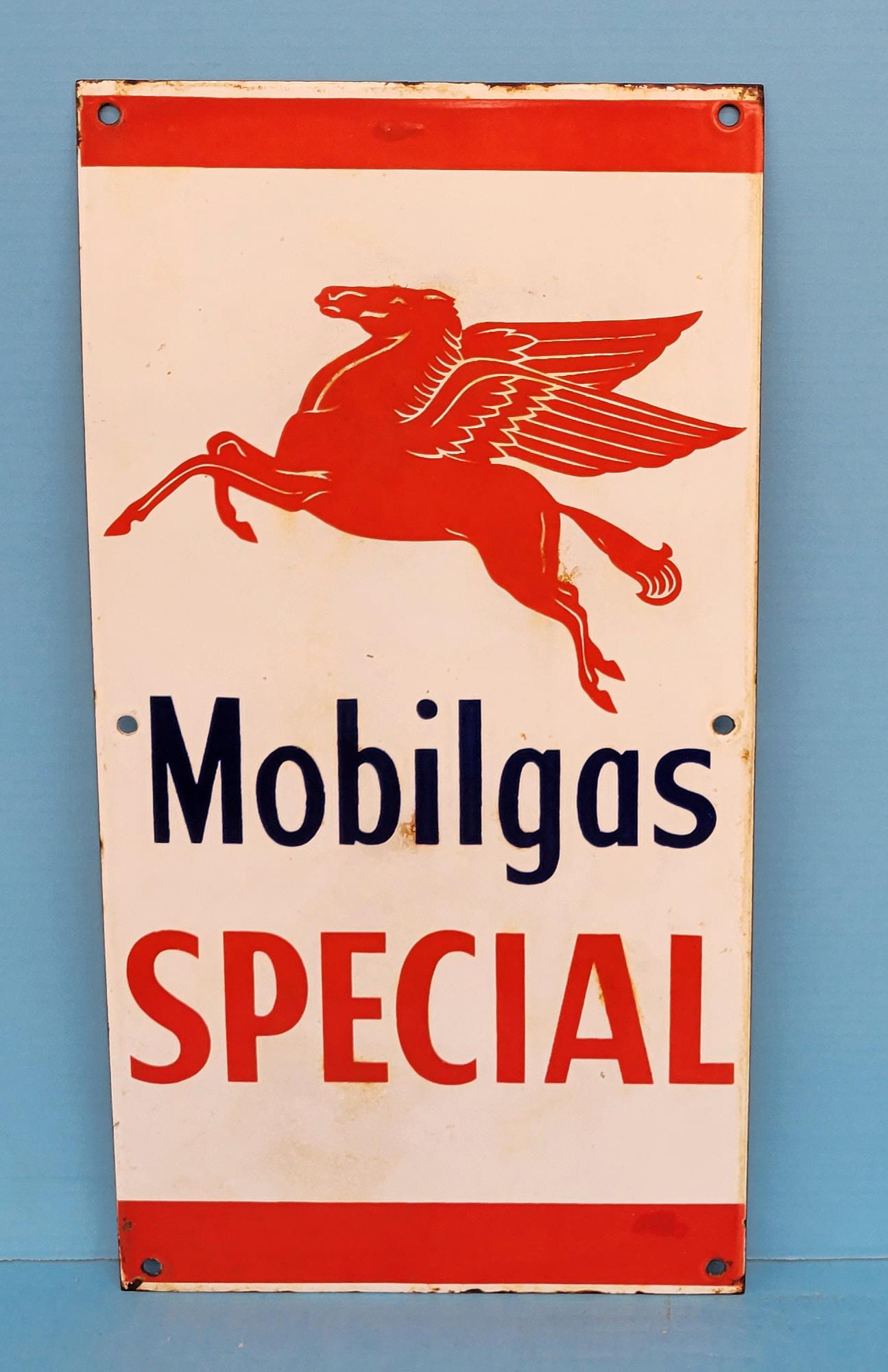 Mobilgas Special With Pegasus Single Sided Porcelain Sign (1 of 3)