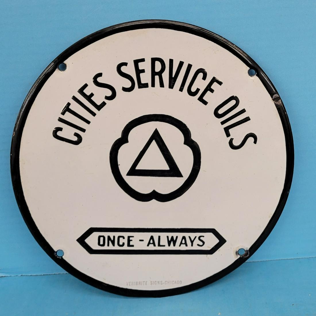 Cities Service "Once-Always" Porcelain Sign (1 of 4)