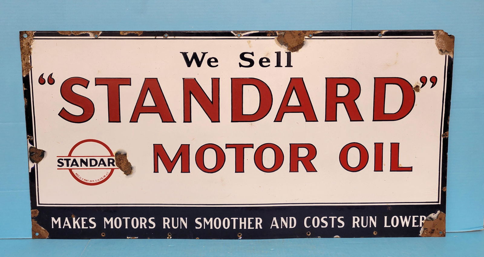 We Sell Standard Motor Oil Single Sided Porcelain Sign (1 of 2)