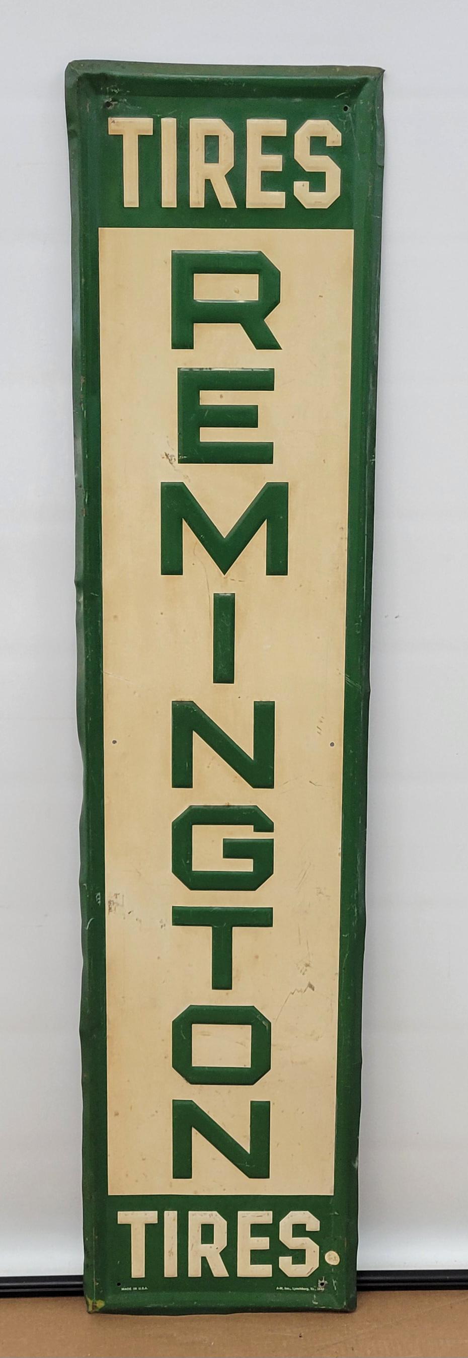 Remington Tires Embossed Single Sided Tin Sign (1 of 4)