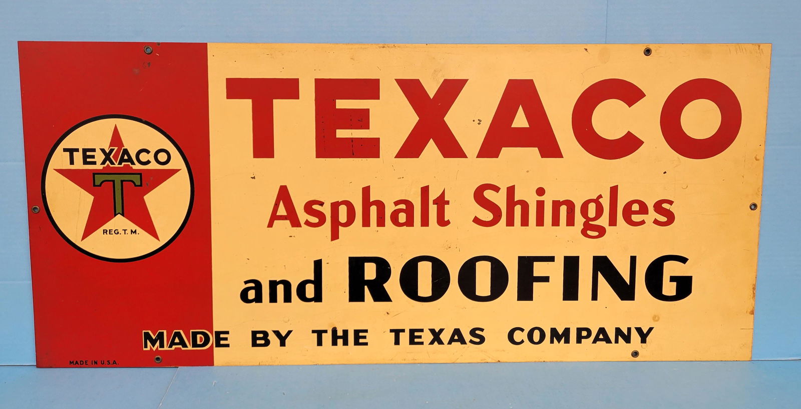 Texaco Asphalt Shingles and Roofing Single Sided Tin Sign (1 of 3)