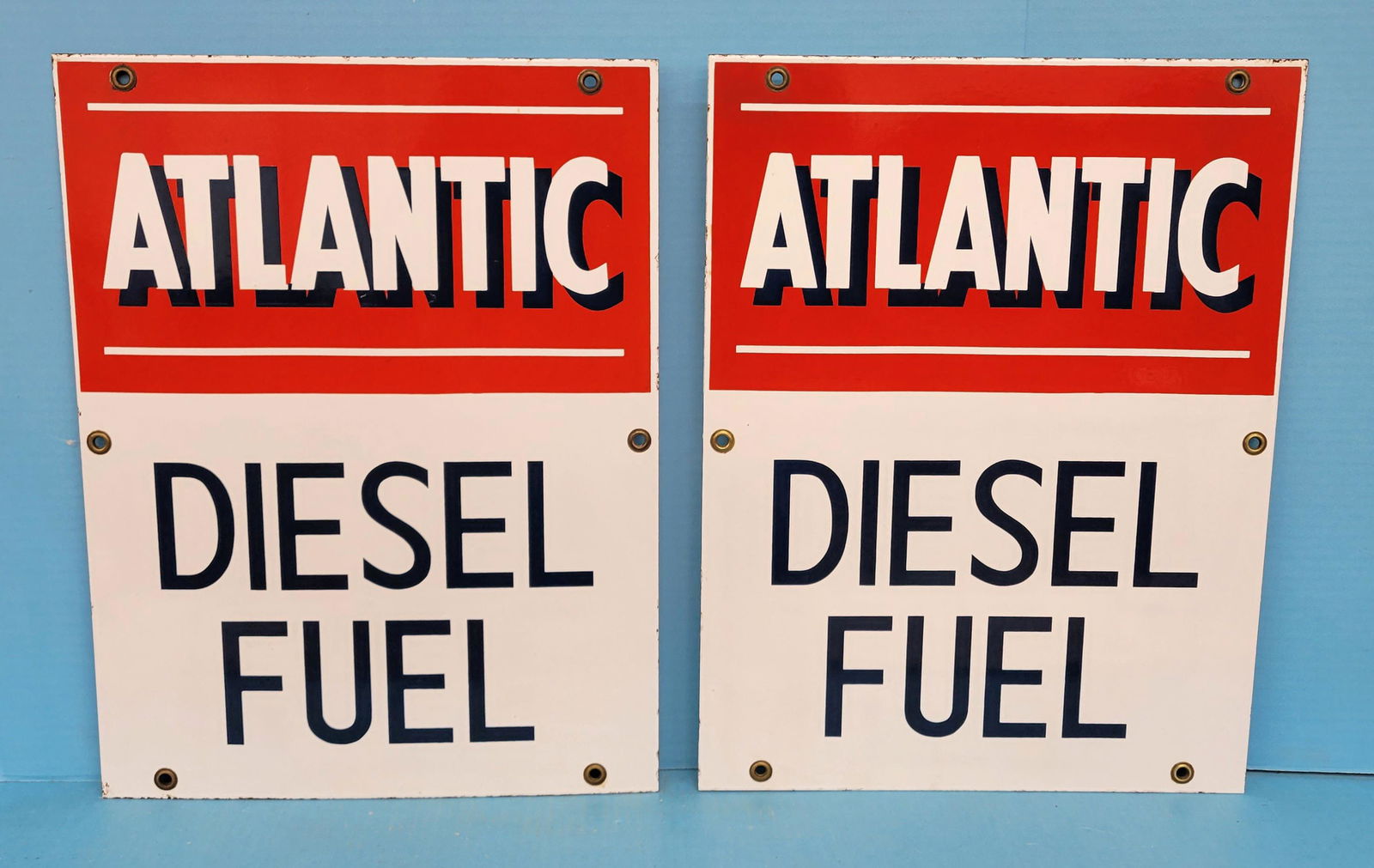 Atlantic Diesel Fuel Porcelain Pump Plates (1 of 3)