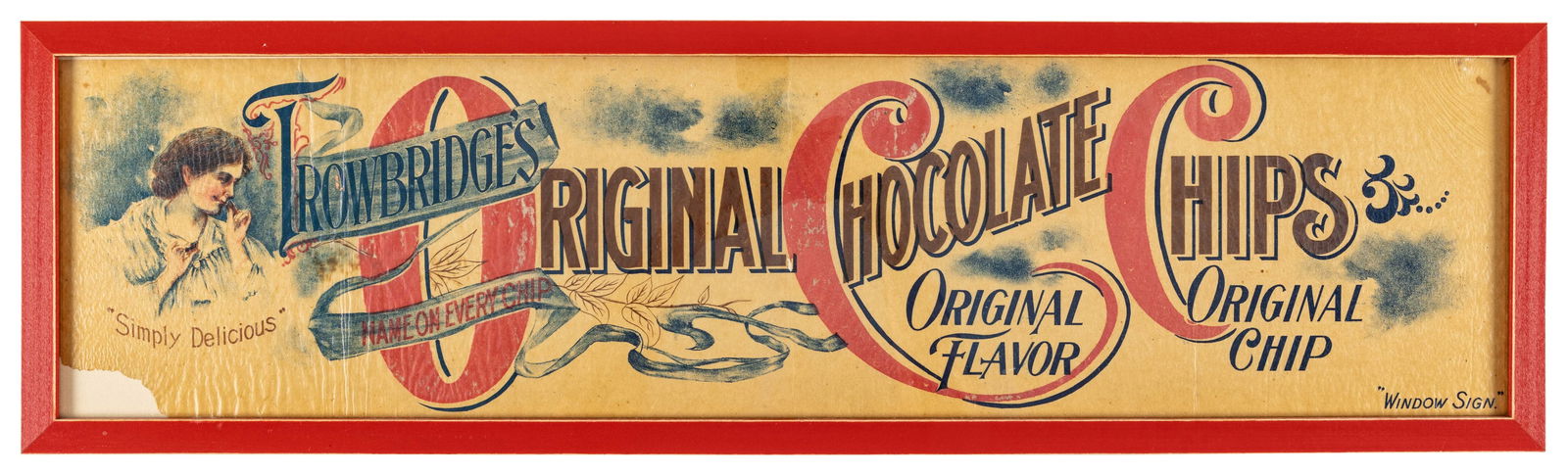 Trowbridges Original Chocolate Chips Framed Advertising Window Sign (1 of 2)