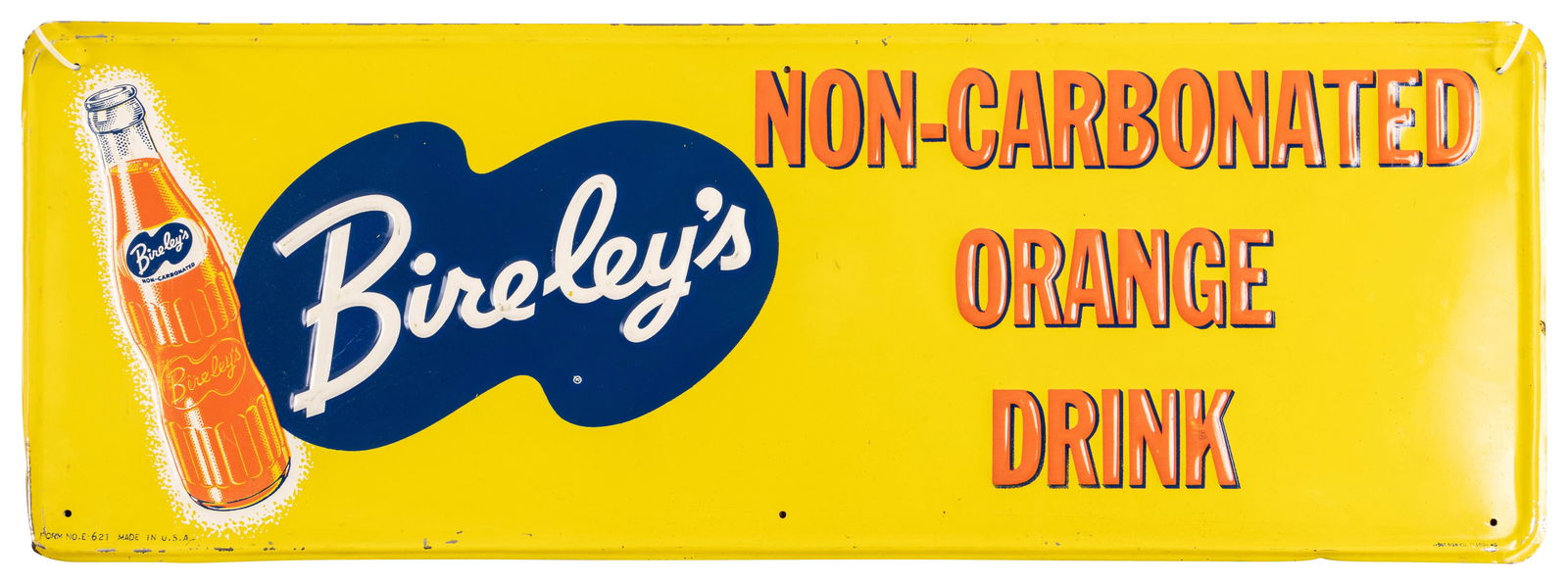 Bireley's Non Carbonated Orange Drink Embossed Single Sided Metal Sign (1 of 2)