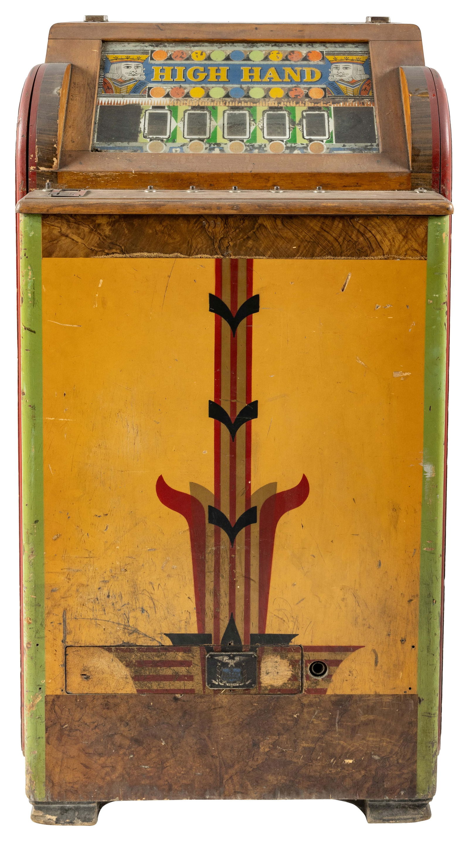 1935 Bally High Hand Coin Op 5 cent Poker Game Machine (1 of 2)