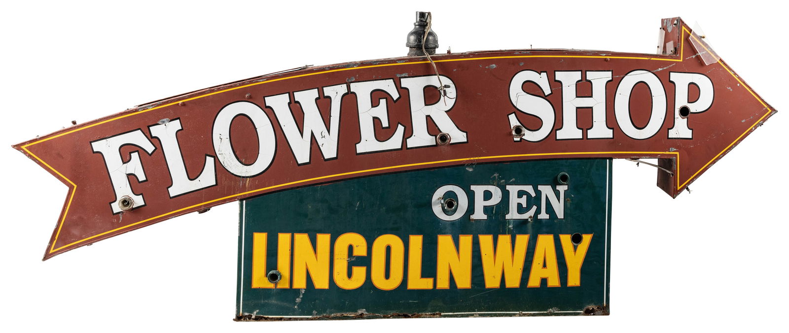 Flower Shop Lincoln Way Arrow Neon Sign (1 of 2)