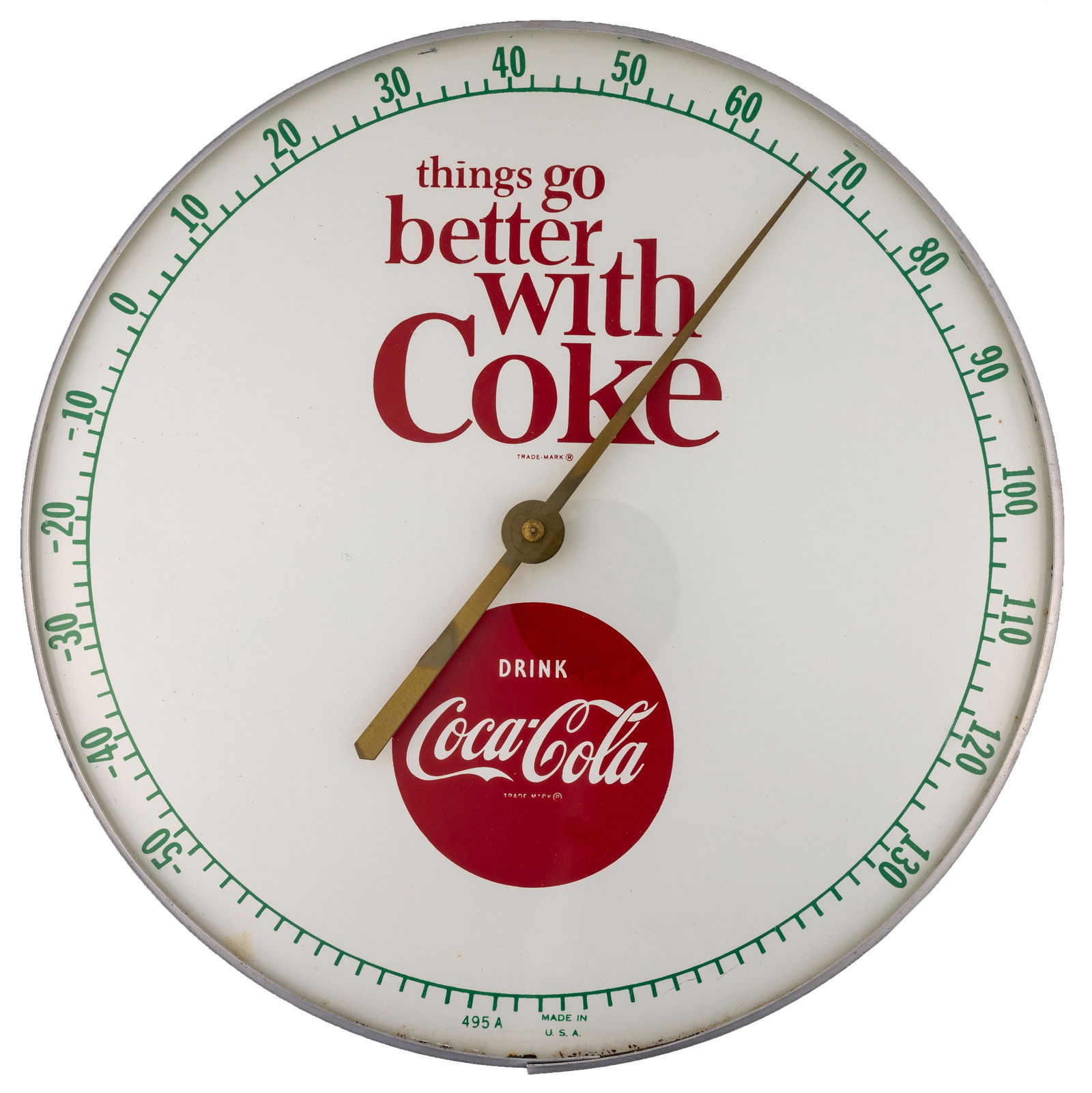12" Things Go Better With Coke Round Thermometer (1 of 2)