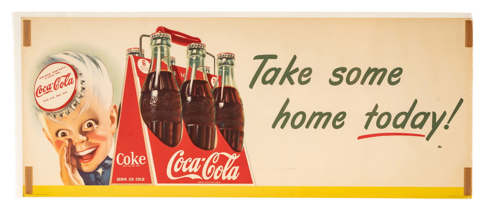 Coca Cola Take Some Home Today With Sprite Boy and Drink Coca Cola 5 cents Paper Advertising (1 of 1)