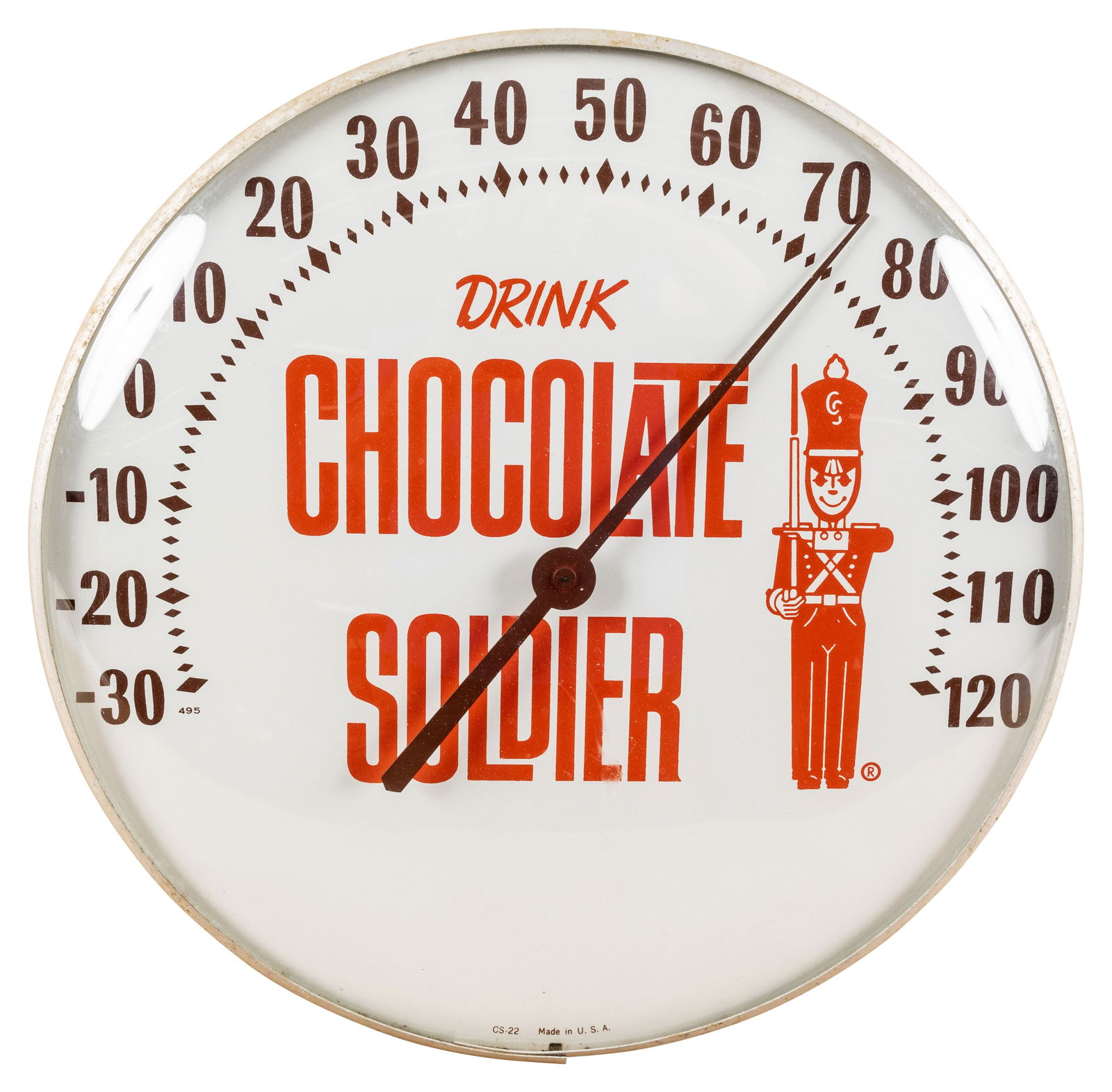 Drink Chocolate Soldier 12" Round Thermometer (1 of 2)