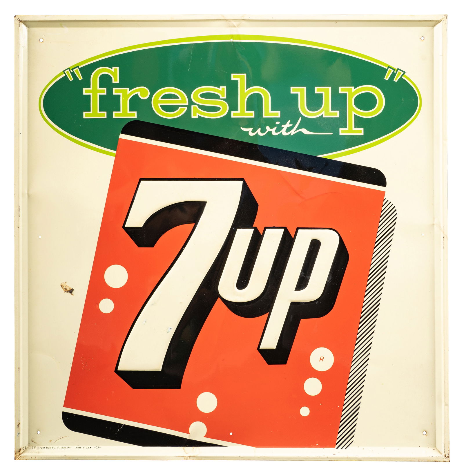 Fresh up With 7up Single Sided Embossed Sign (1 of 2)