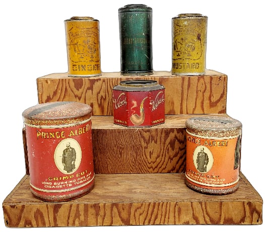 Prince Albert Tobacco, Velvet Tobacco, Charley and Co. , and Goldenrule Tins (1 of 2)
