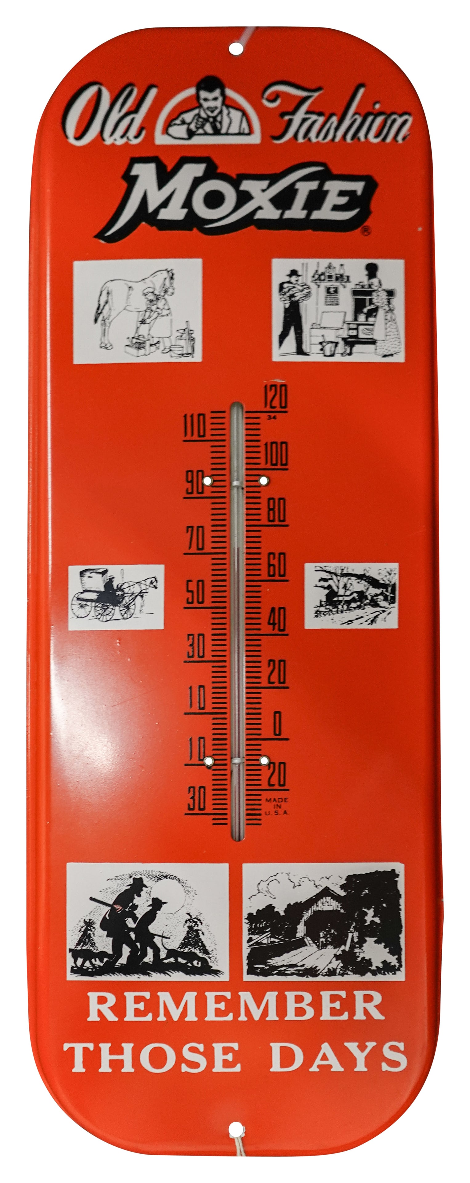 Old Fashion Moxie Metal Thermometer (1 of 1)