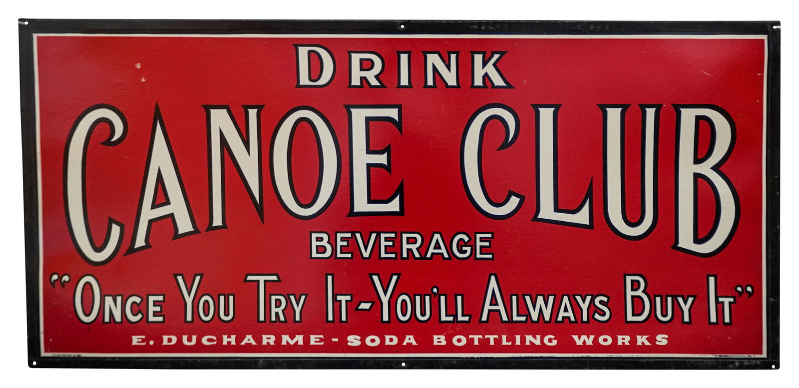 Drink Canoe Club Beverage Framed Cardboard Sign (1 of 1)