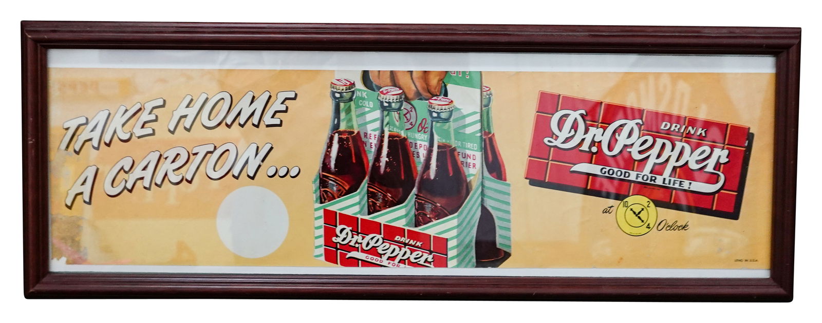 Dr Pepper Take Home A Carton Framed Paper Advertising (1 of 1)