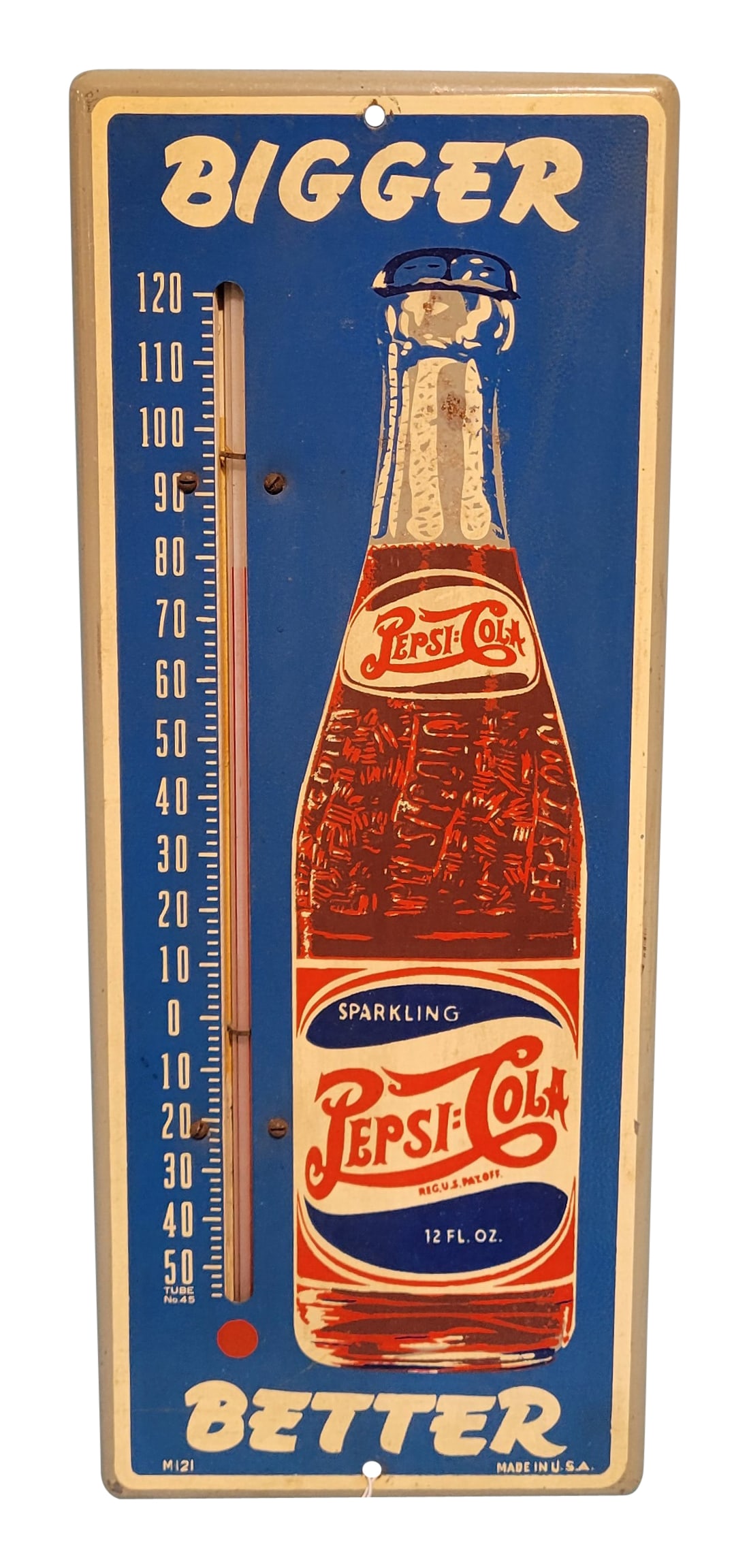 Bigger Better Pepsi Cola Metal Thermometer (1 of 1)