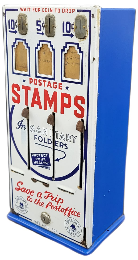 Porcelain Postage Stamps Coin Op Vending Machine (1 of 2)