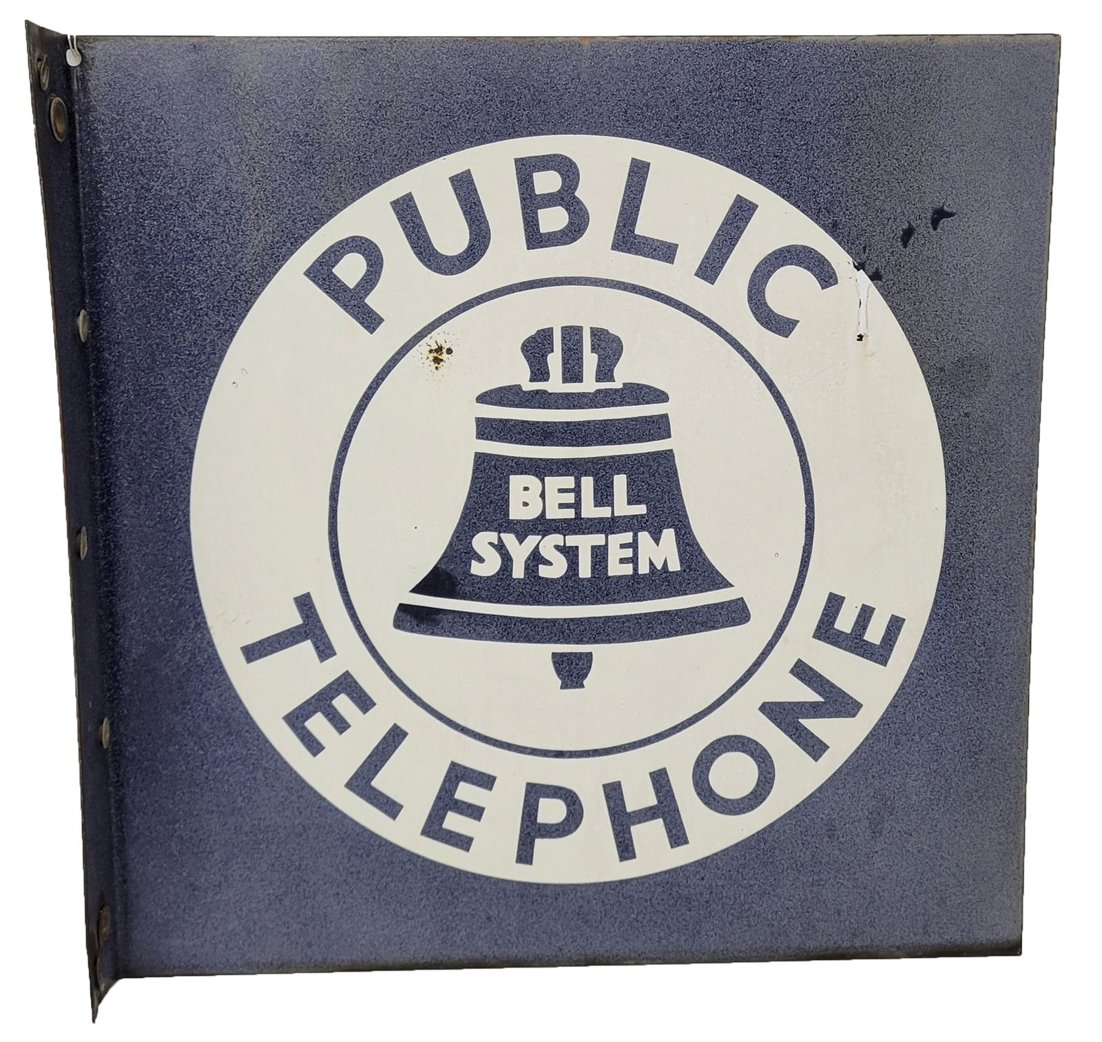 Bell System Public Telephone DSP Flange Sign w/ Logo (1 of 2)