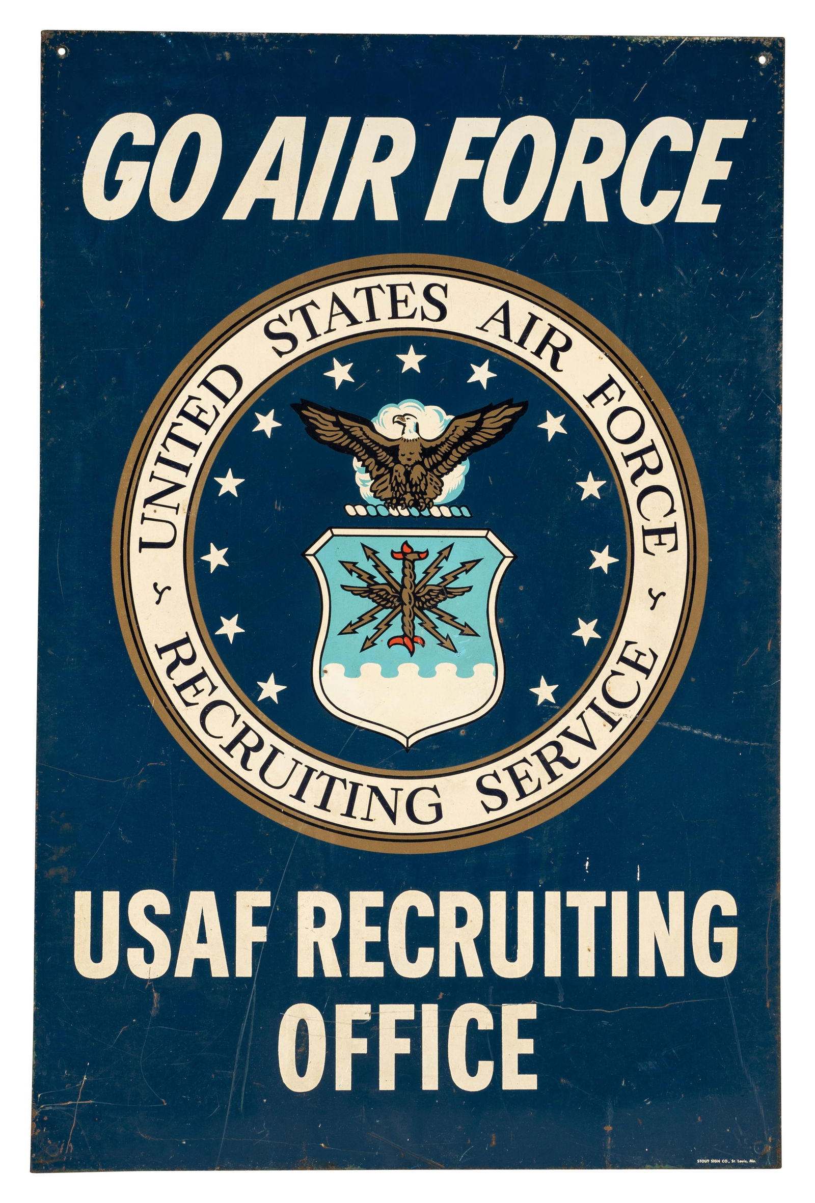 United Stated Air Force Recruiting Service Double Sided Meta Sign (1 of 2)