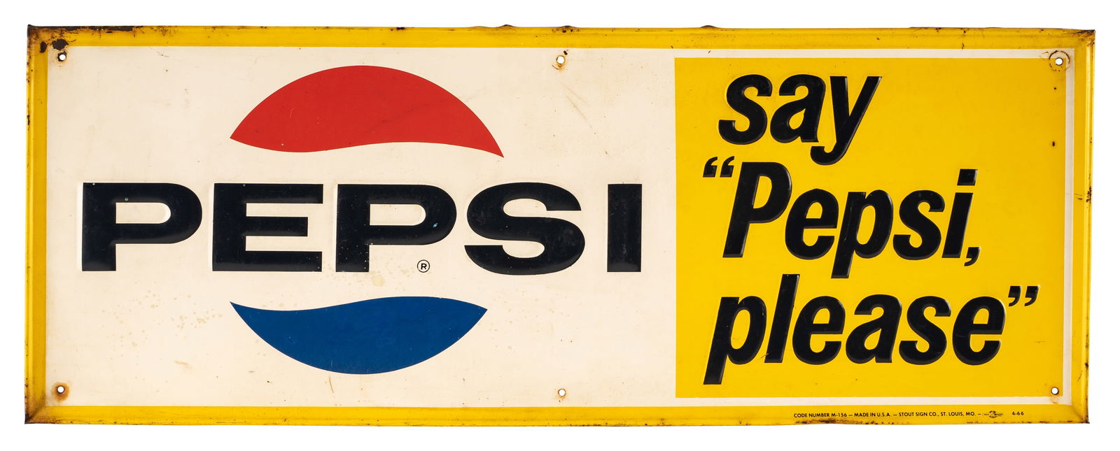 1966 Pepsi "Say Pepsi Please" SST Sign (1 of 2)