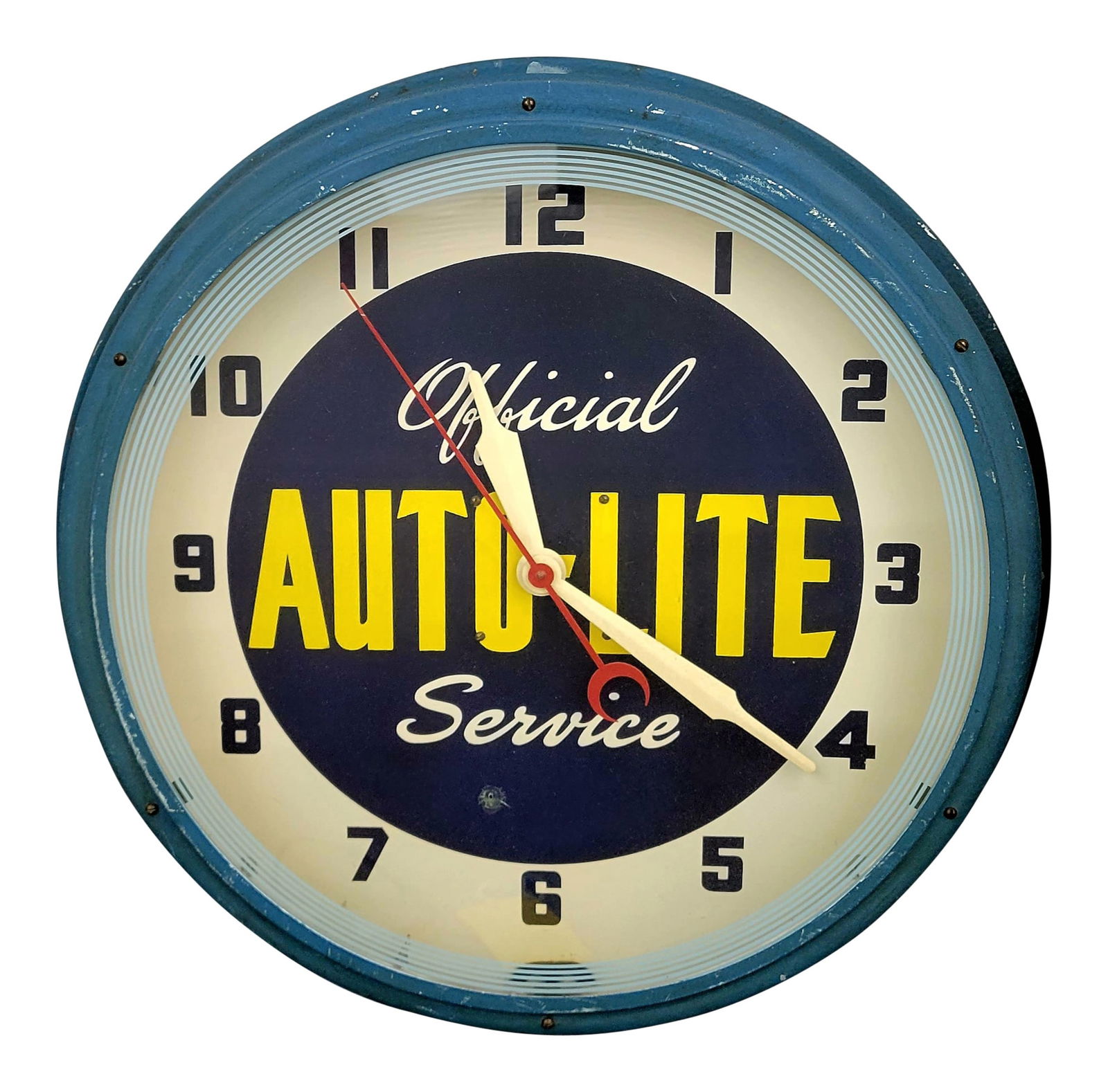 Autolite Official Service 20" Neon Advertising Clock (1 of 3)