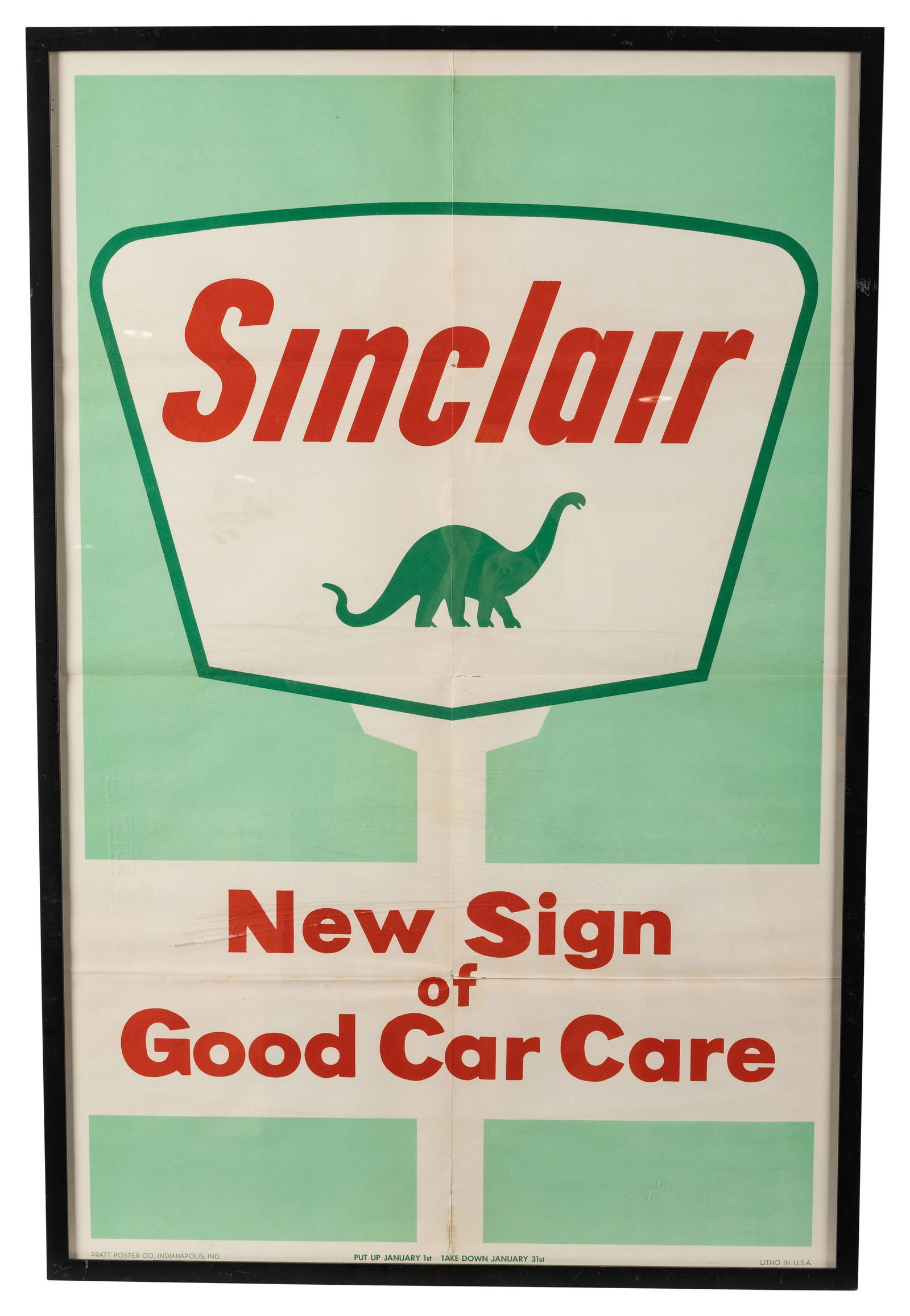 Sinclair New Sign of Good Car Care Poster Framed (1 of 2)