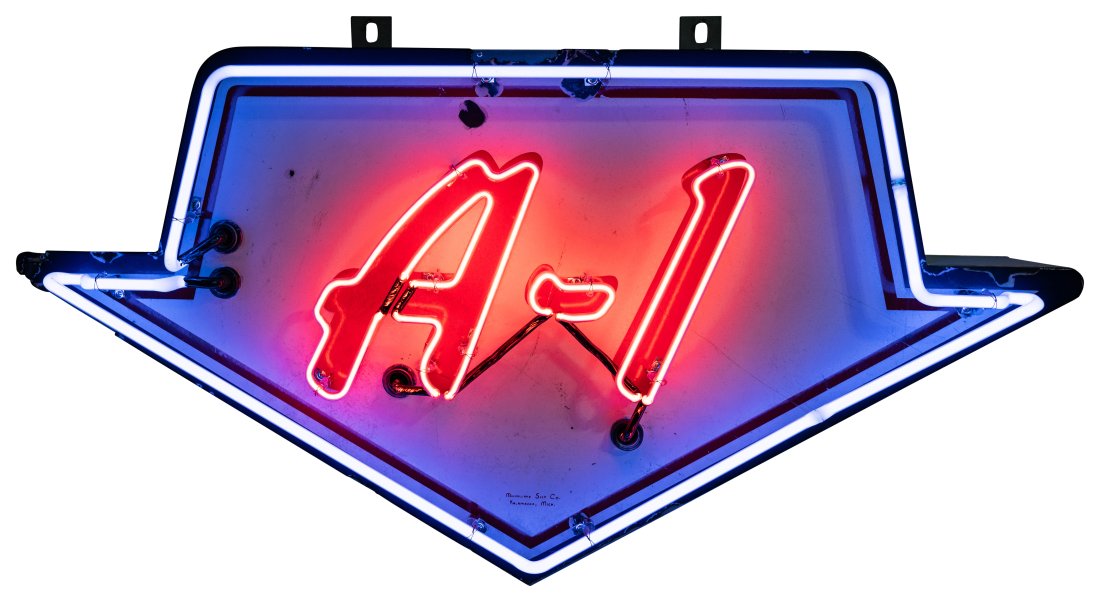 Ford A-1 Used Cars Die Cut Single Sided Porcelain Neon Sign (1 of 2)