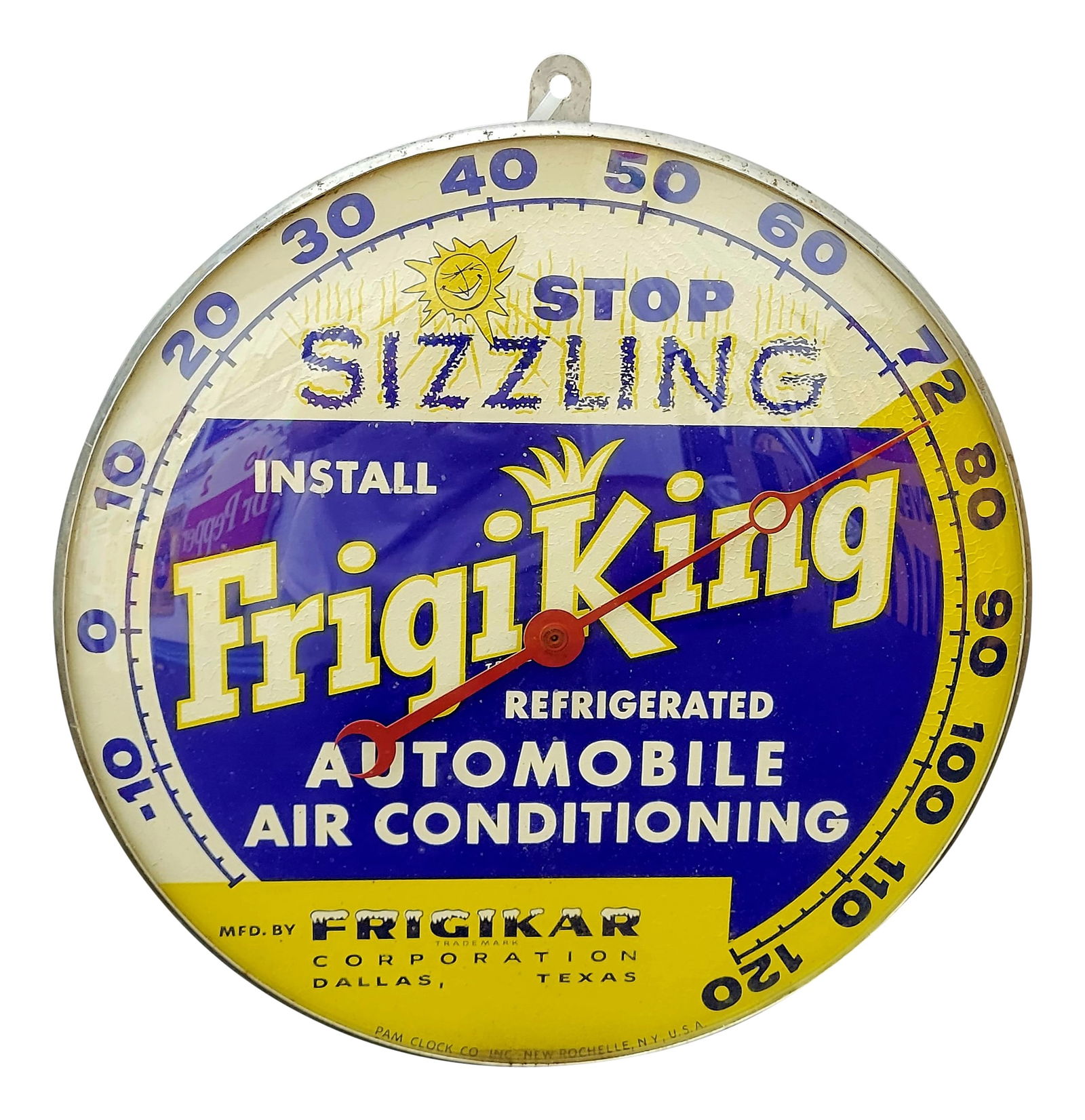 Frigi King Automobile Air Conditioning 12" Round Pam Thermometer (1 of 1)