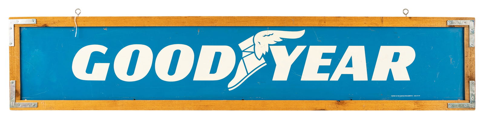 1972 Good Year Tires DST Sign w/ Wooden Frame & Wingfoot Logo (1 of 2)