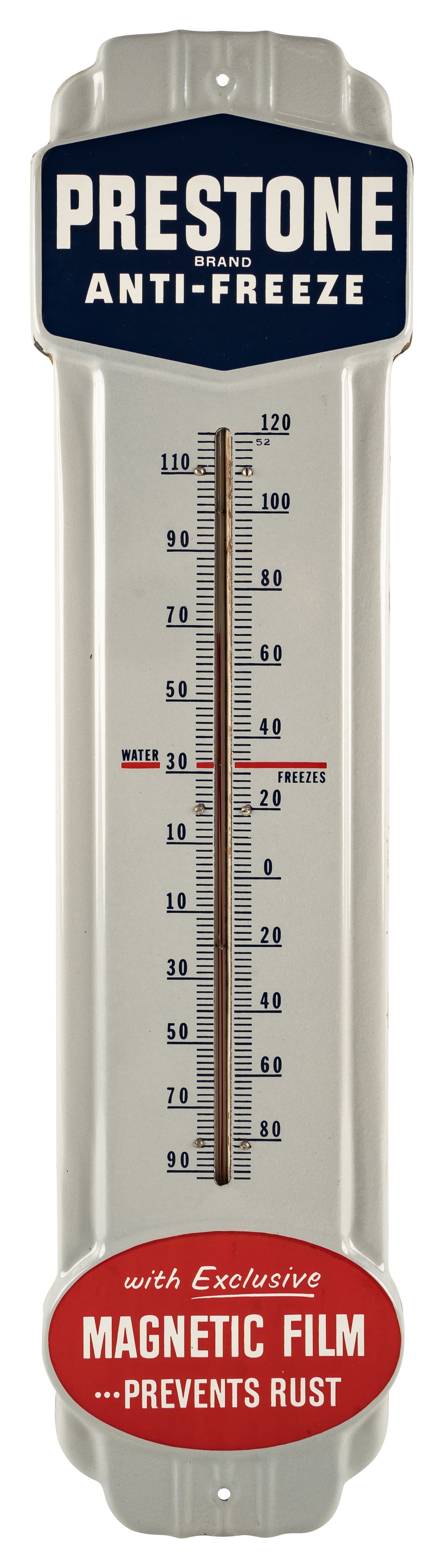 Prestone Anti Freeze Magnetic Film Porcelain Thermometer (1 of 2)