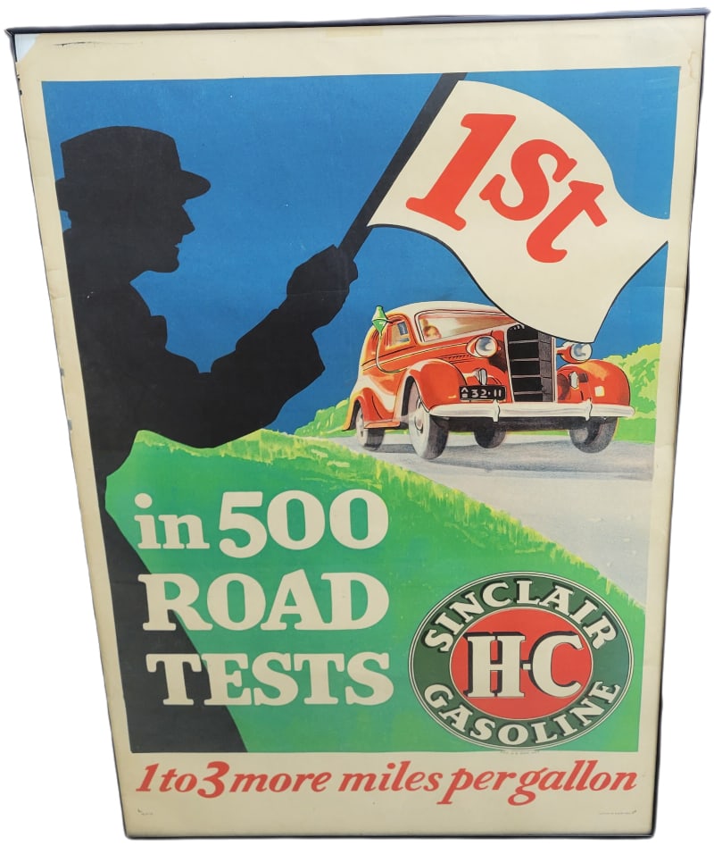 Sinclair HC Gasoline Framed Paper Advertising (1 of 1)